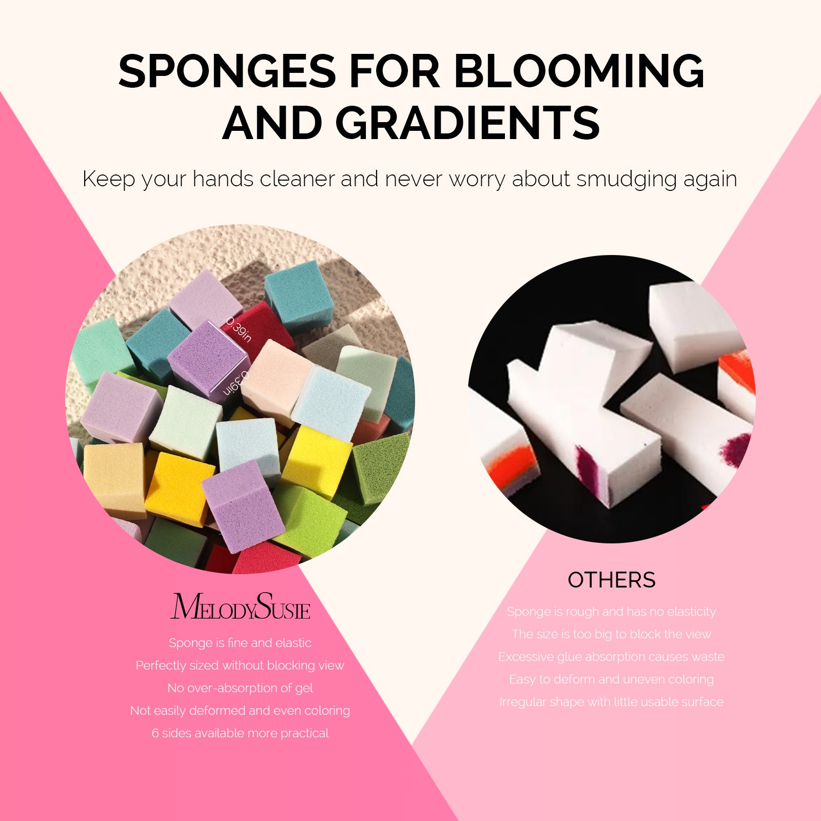 Nail Art Sponges With Grabbing Pen - Color