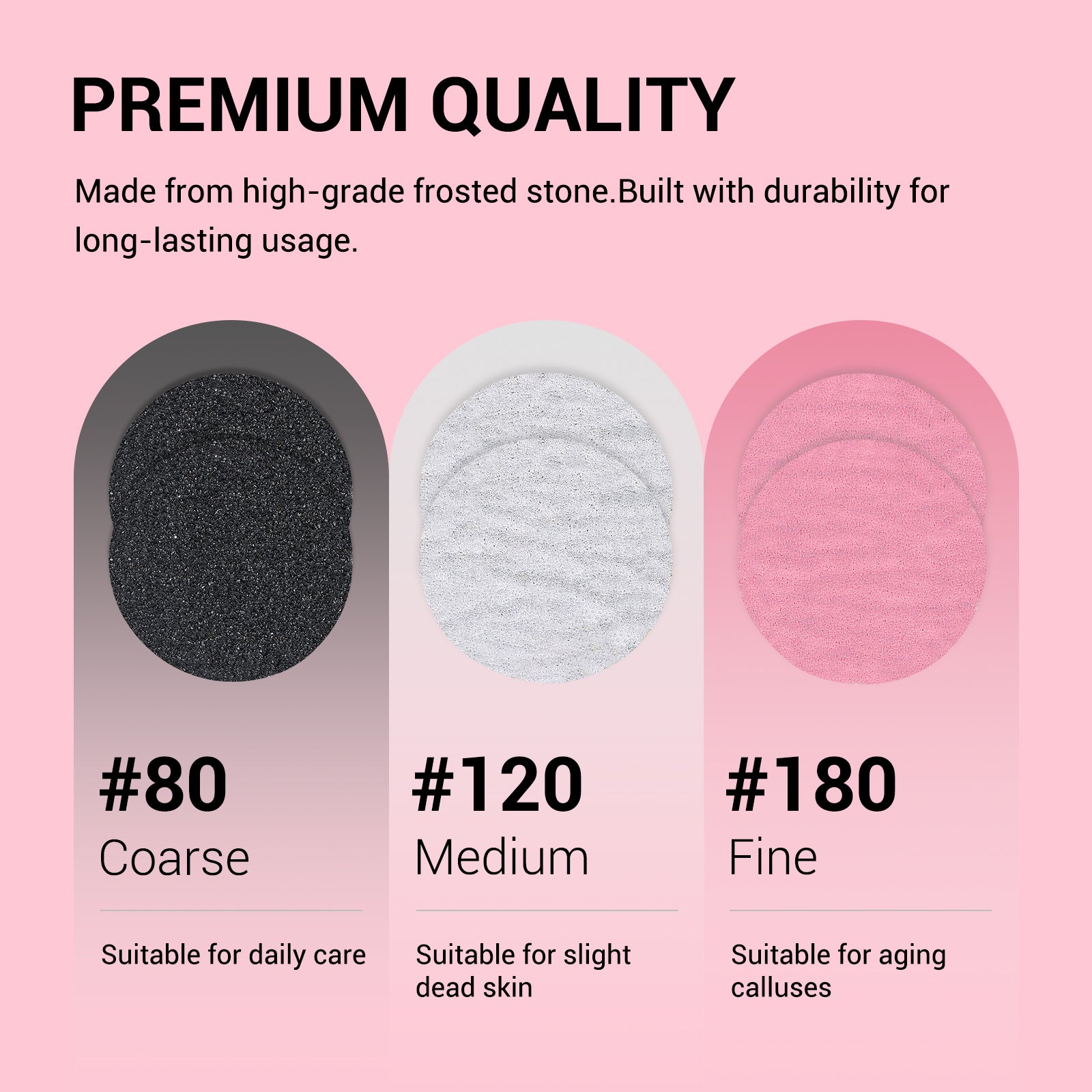 60 Pcs Replacement Sandpaper Discs with 25mm Metal Nail Drill Bit