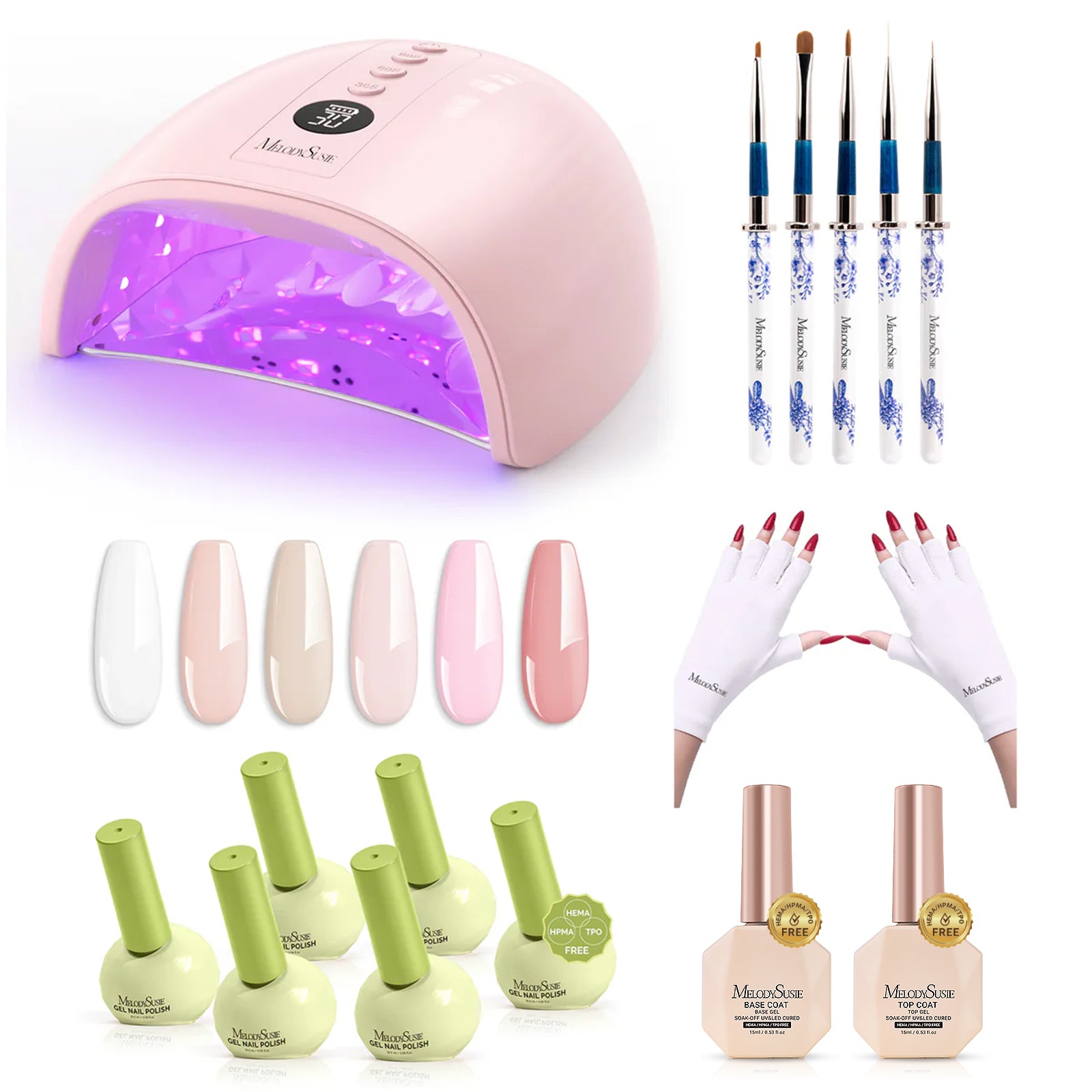 P-PLUS30GT Gel Nail Polishes Kit - Pink