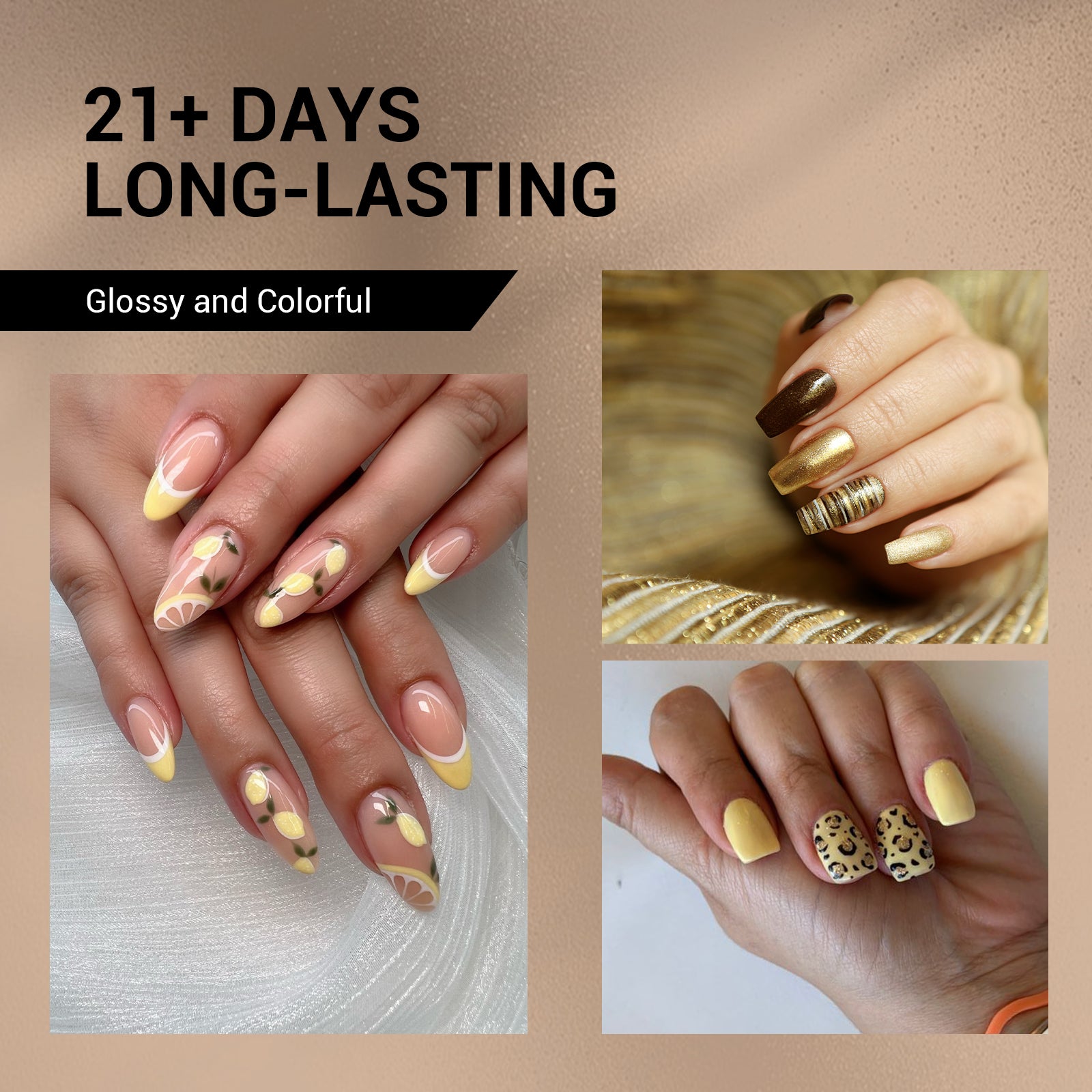 African Grassland 15ml TPO-Free Thick Gel Nail Polish - 4Pcs