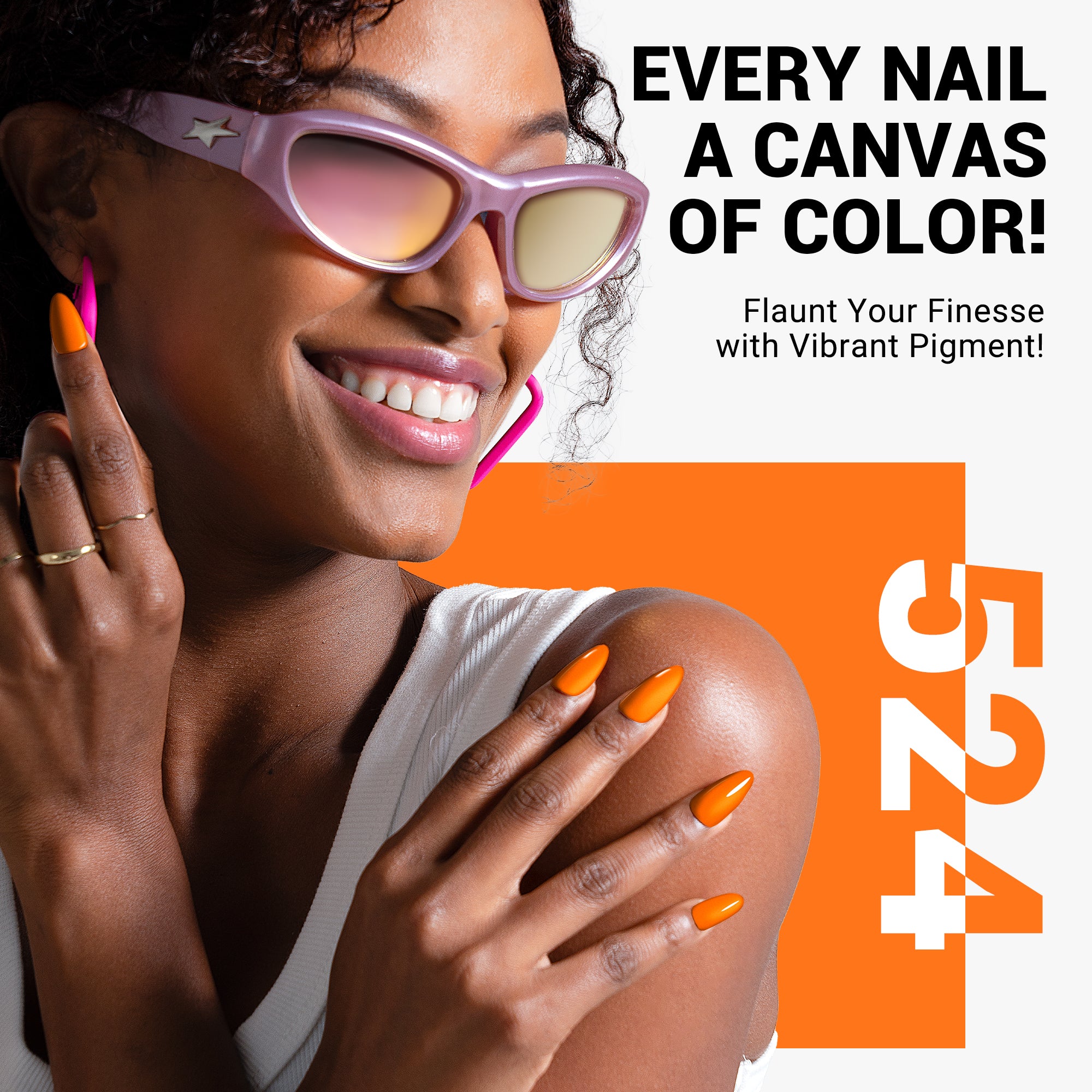 524 Neon Orange - Gel Nail Polish(15ml)