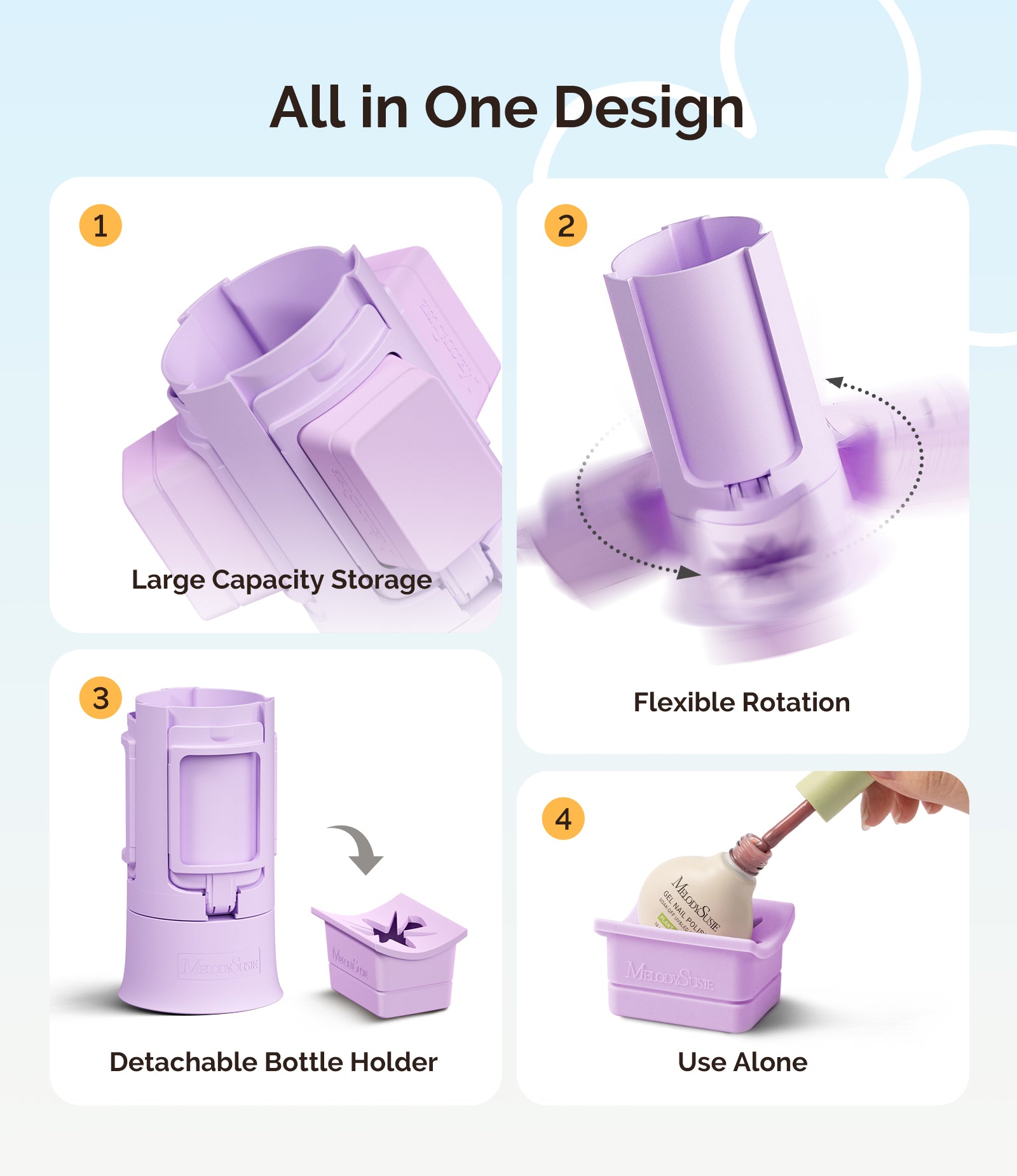 GelCarousel Rotatable Nail Art DIY Station - Purple