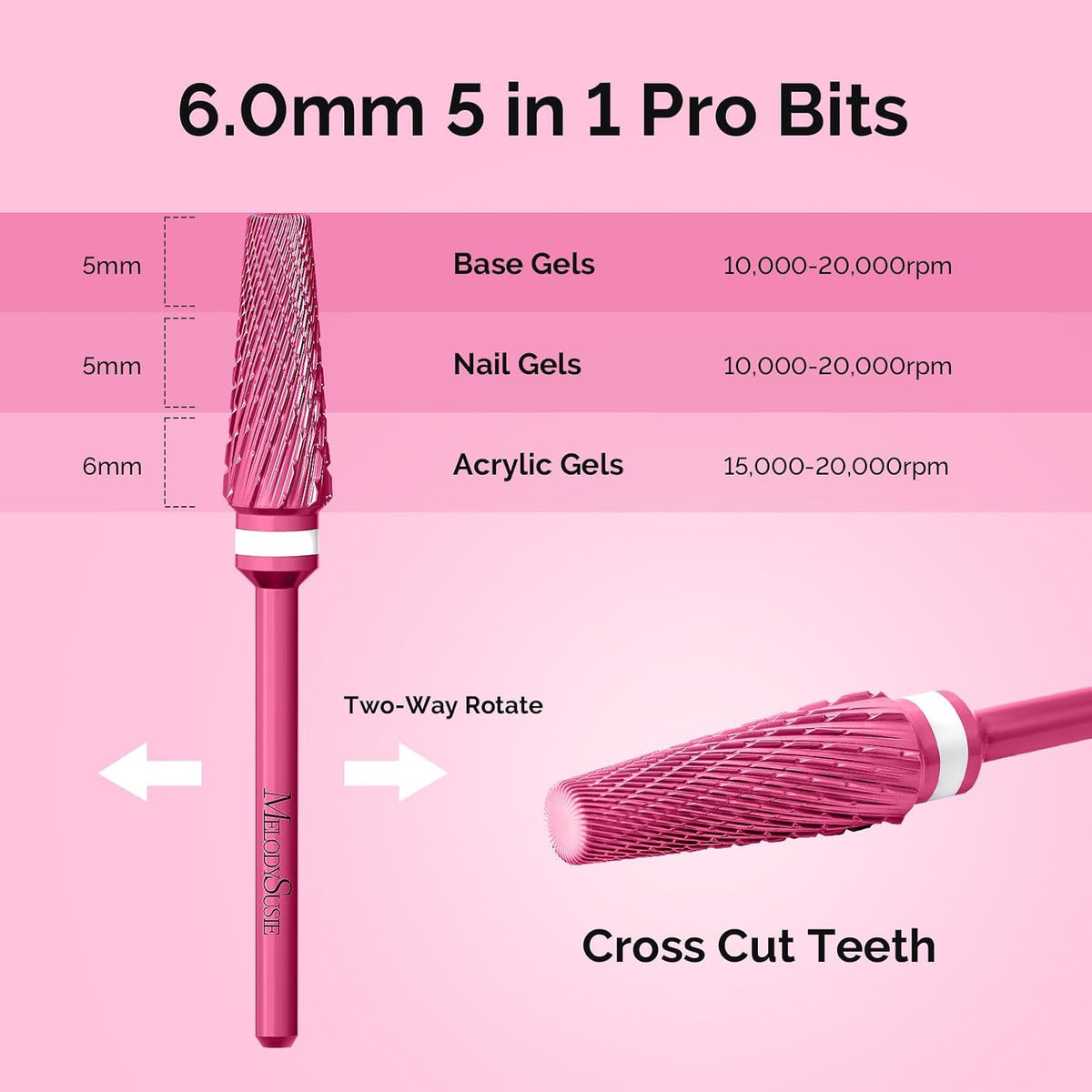 5 in 1 Pro Multi-function Mixed Sizes Tungsten Carbide Nail Drill Bit