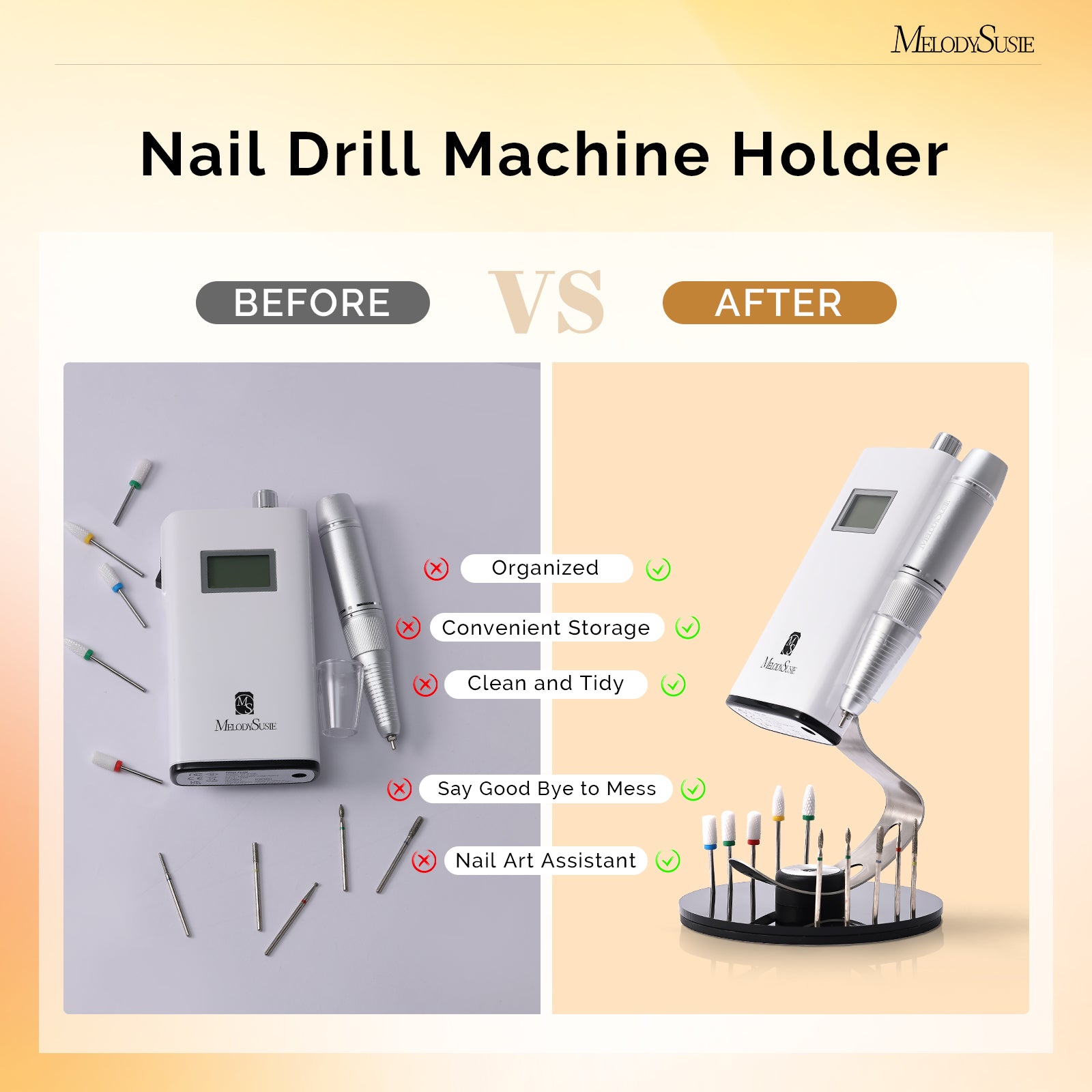 Nail Drill Machine Holder with 10 Holes Nail Drill Bits