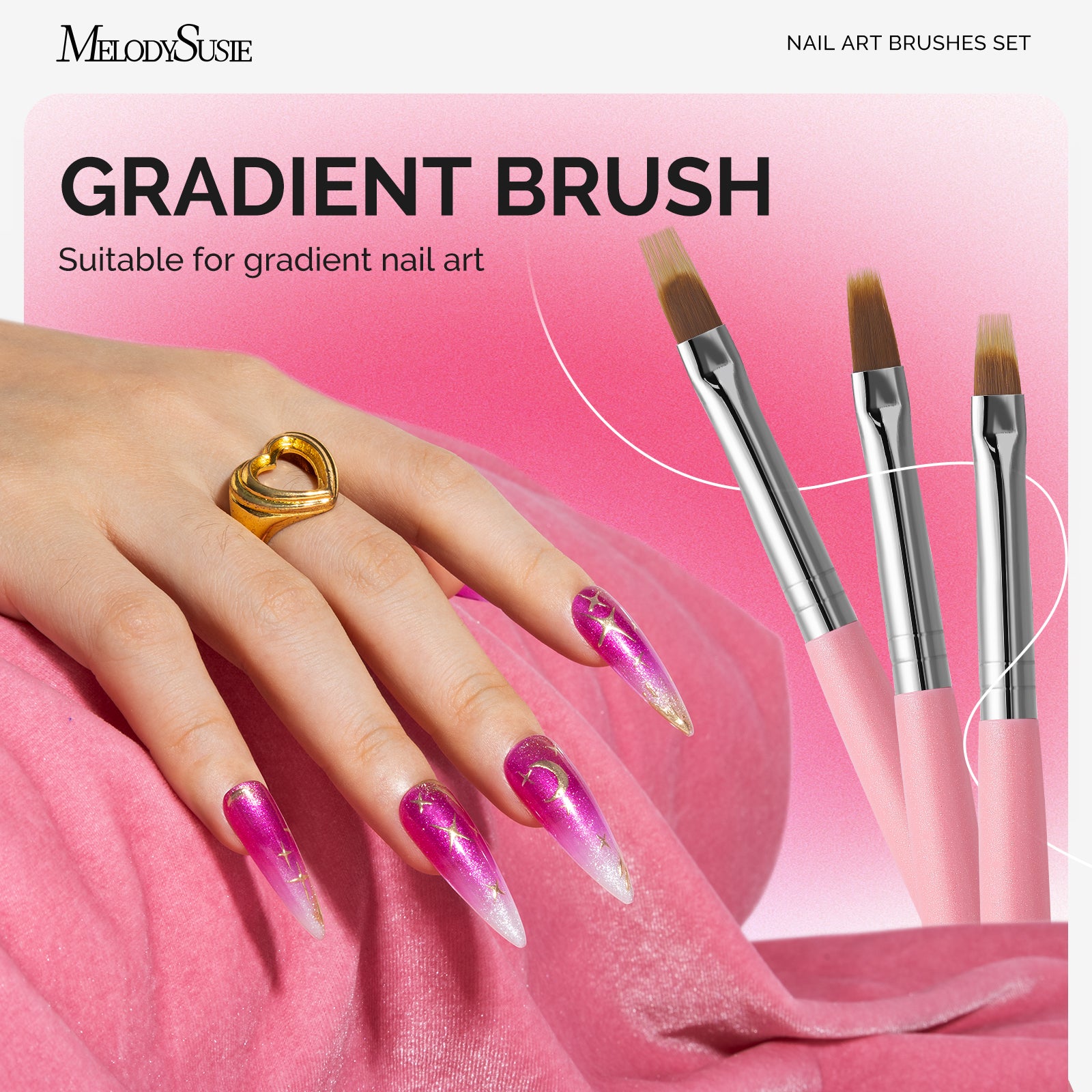 Ombre Nail Brushes 6Pcs