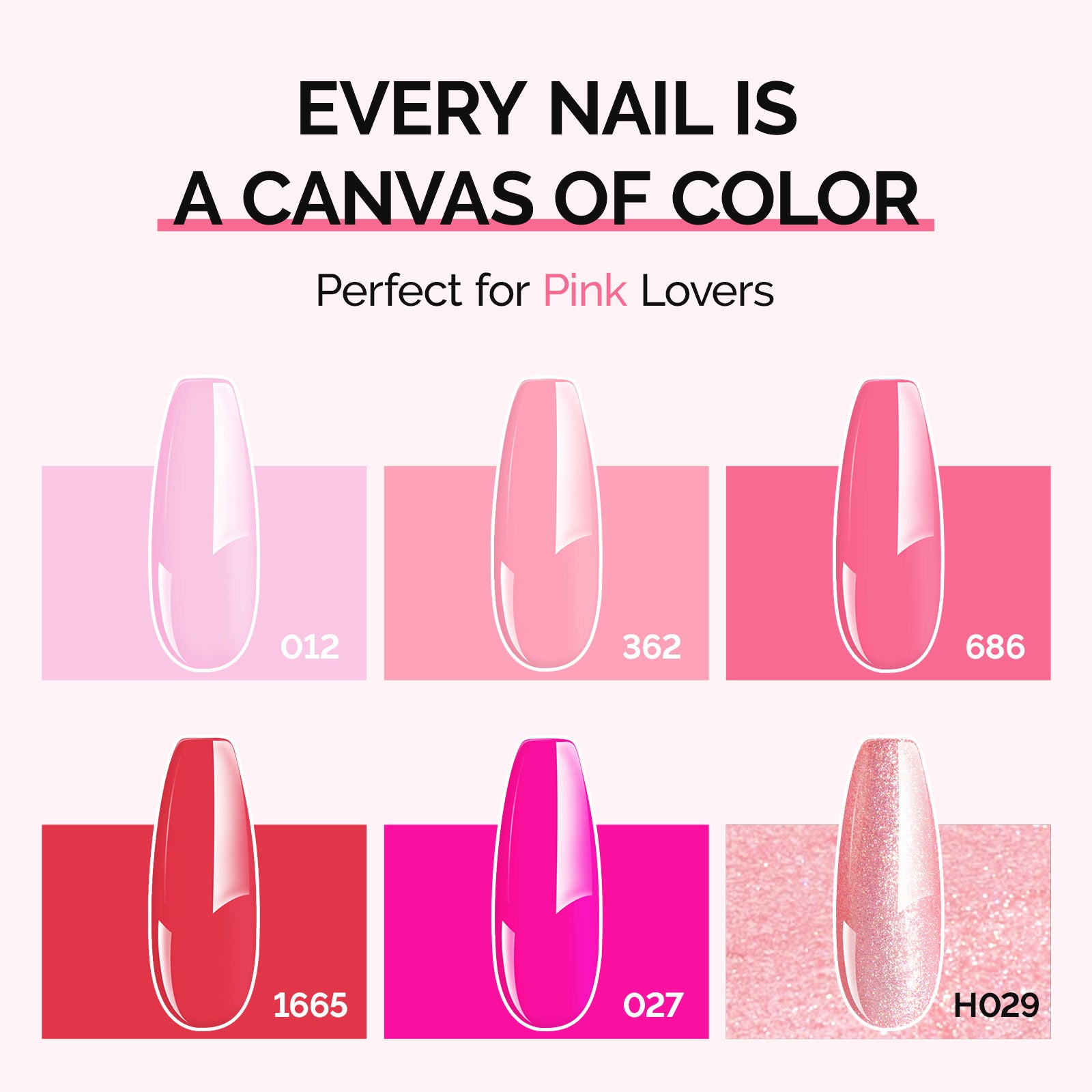 6 Colors TPO-Free Thick Gel Nail Polish Set 15ml - Pink