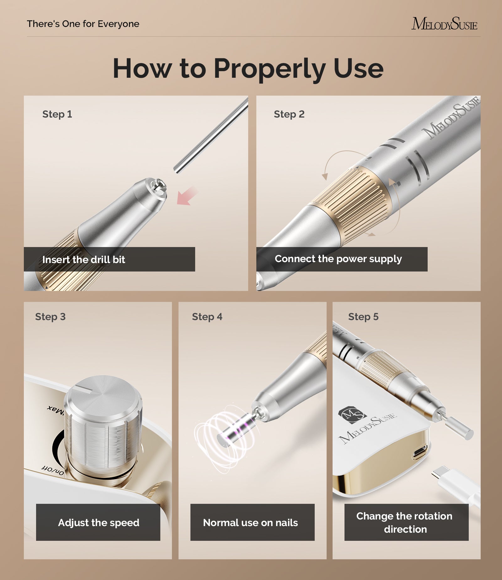 SC320F Clip-On Rechargeable Nail Drill 30,000RPM - White