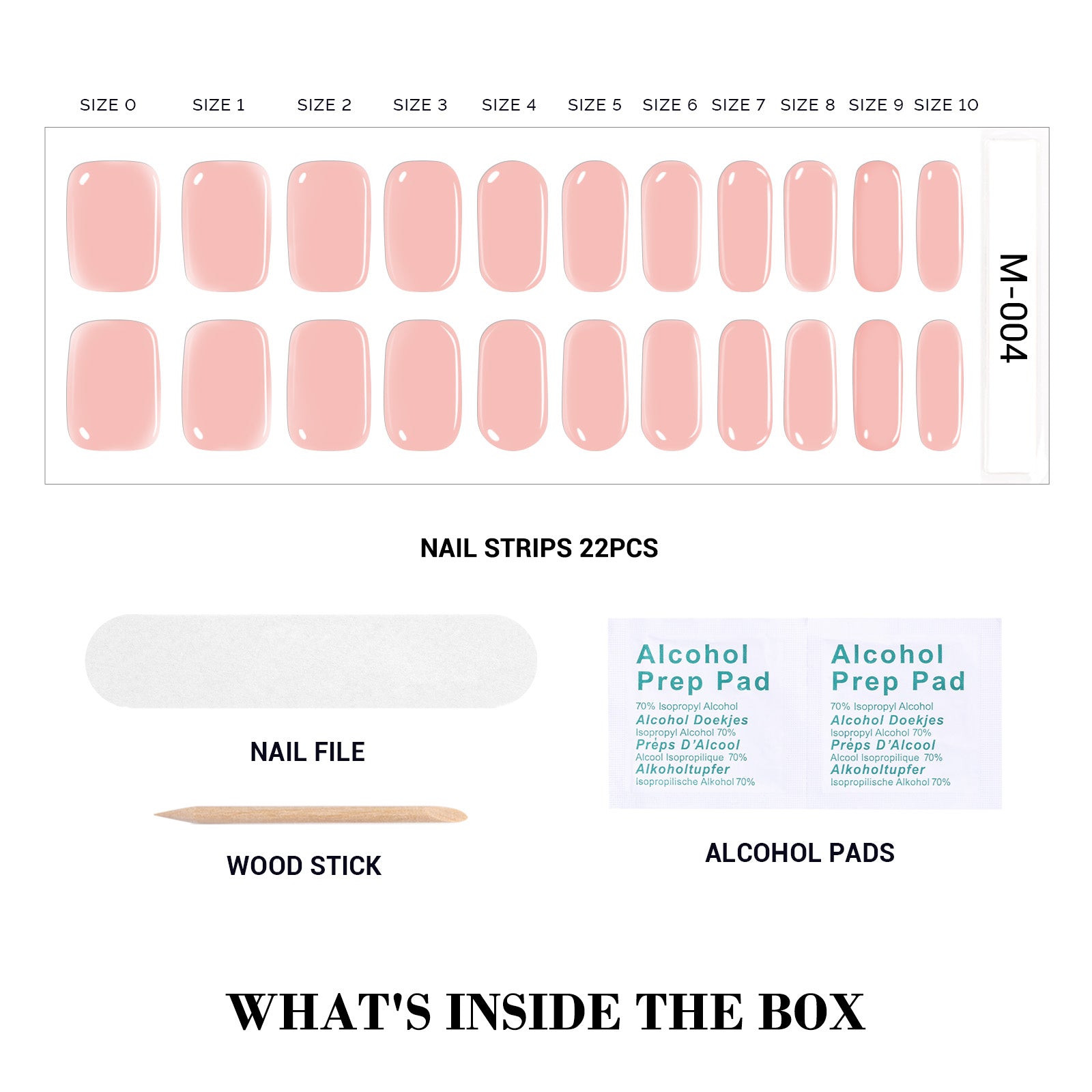 Qcoat Fully Cured Gel Nail Strips - Pastel Pink(US ONLY)