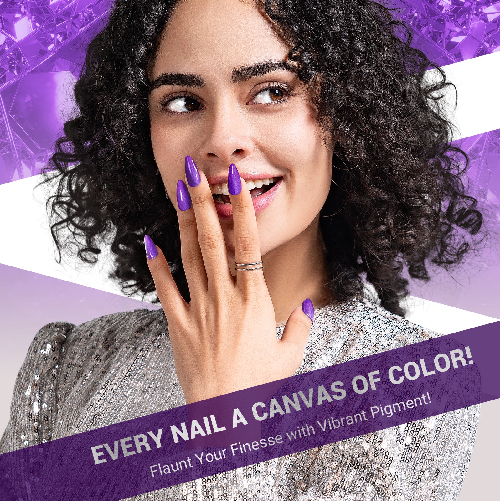 Z055 Purple Shimmer Glitter  - Gel Nail Polish(15ml)
