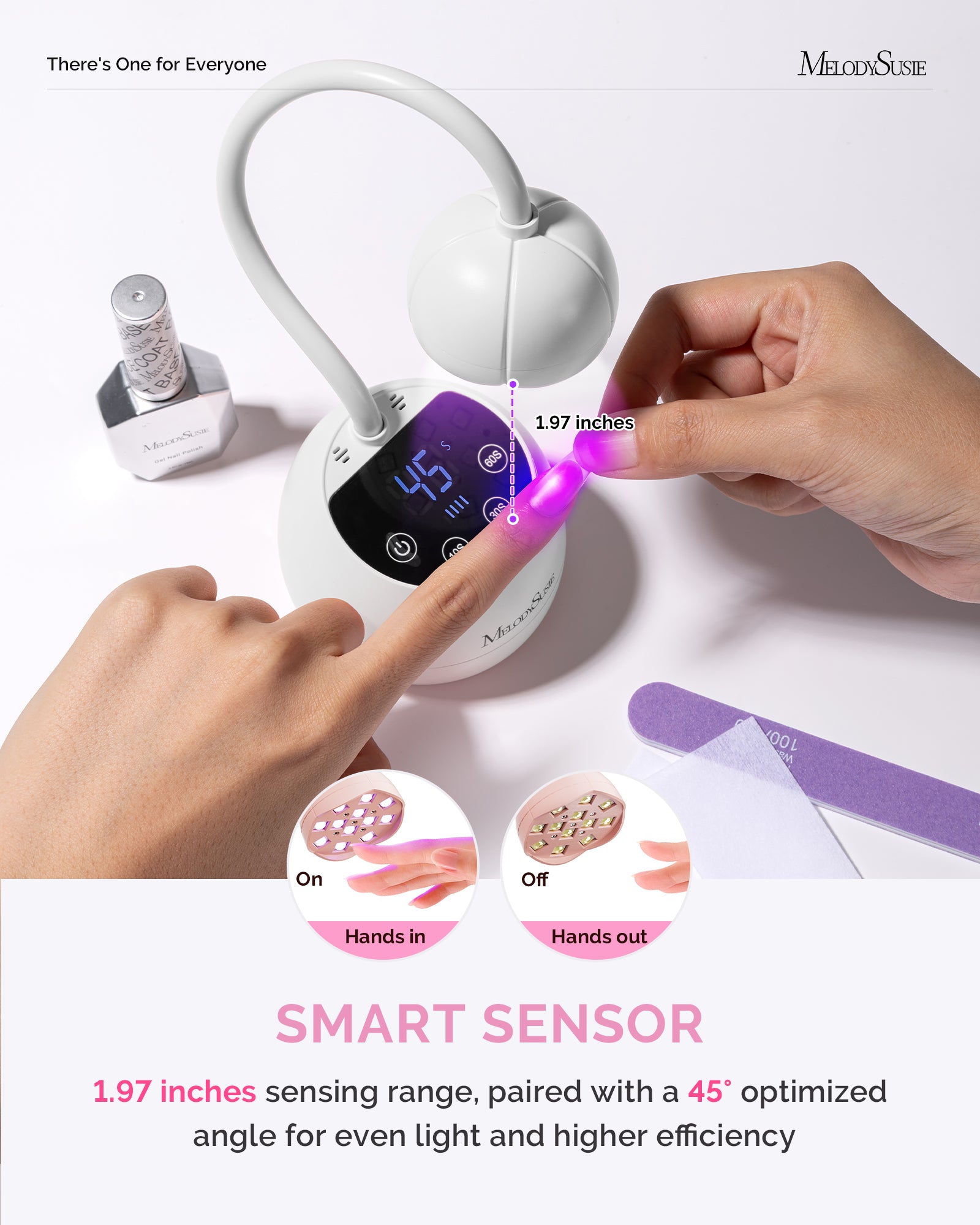P-ArtM2 Gooseneck Cordless UV Nail Lamp - White