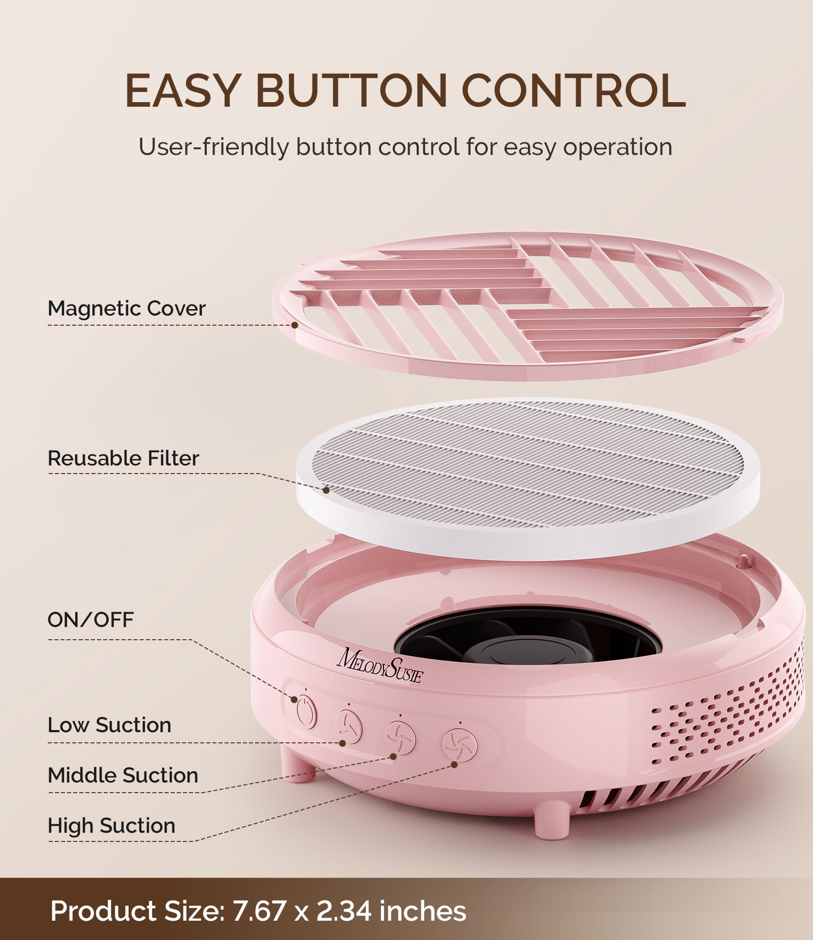 HPro Nail Dust Collector - Pink