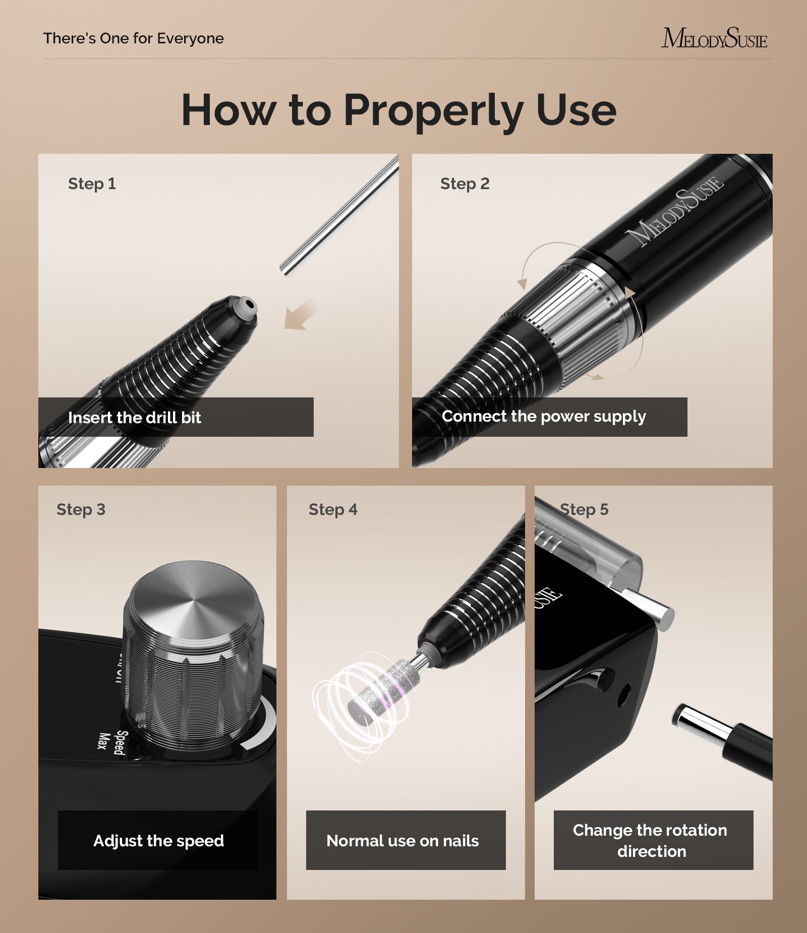 Selene(SC320D) Rechargeable Nail Drill 30,000 RPM (Black)
