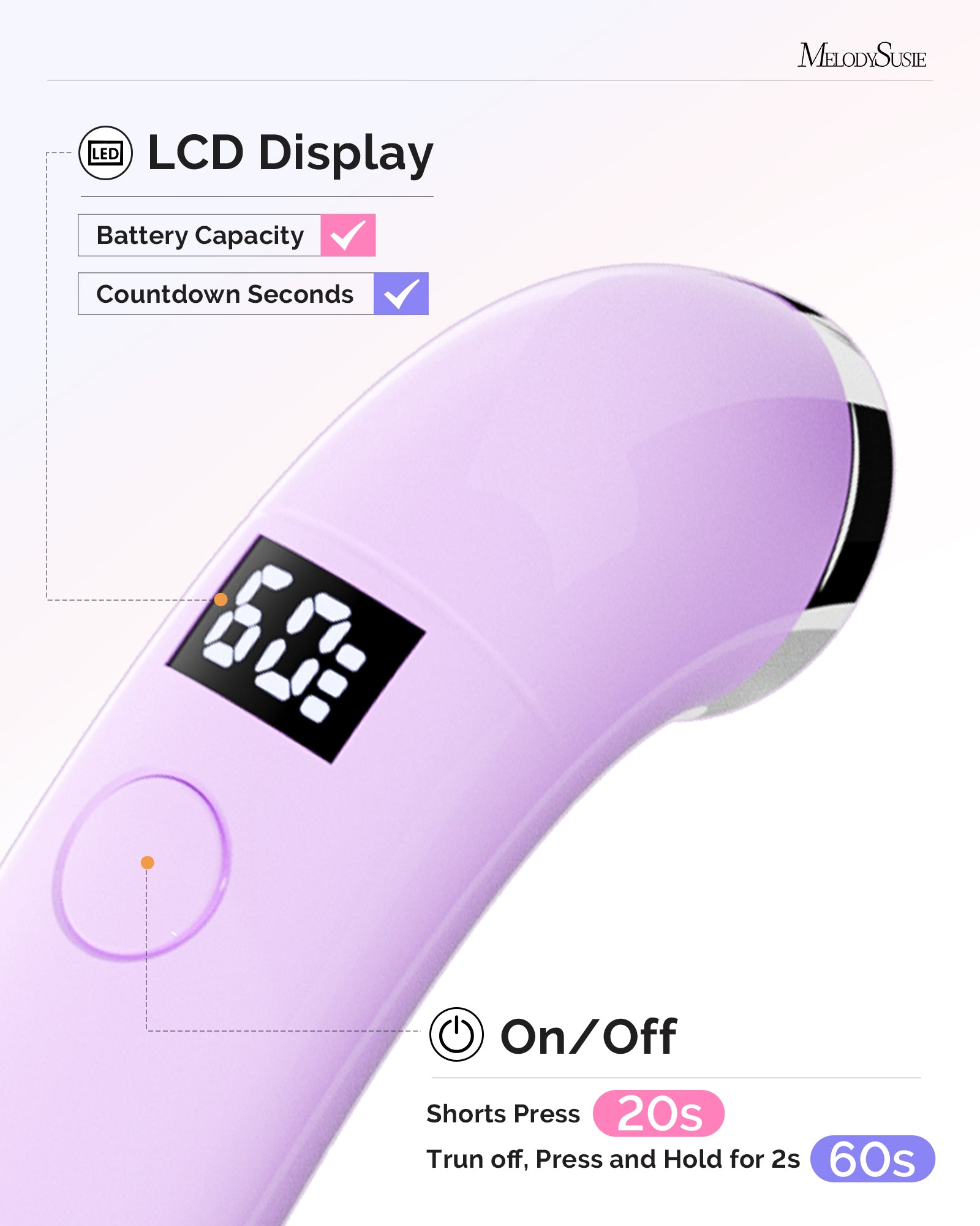 P-ART01A Rechargeable LED/UV Nail Lamp - Purple