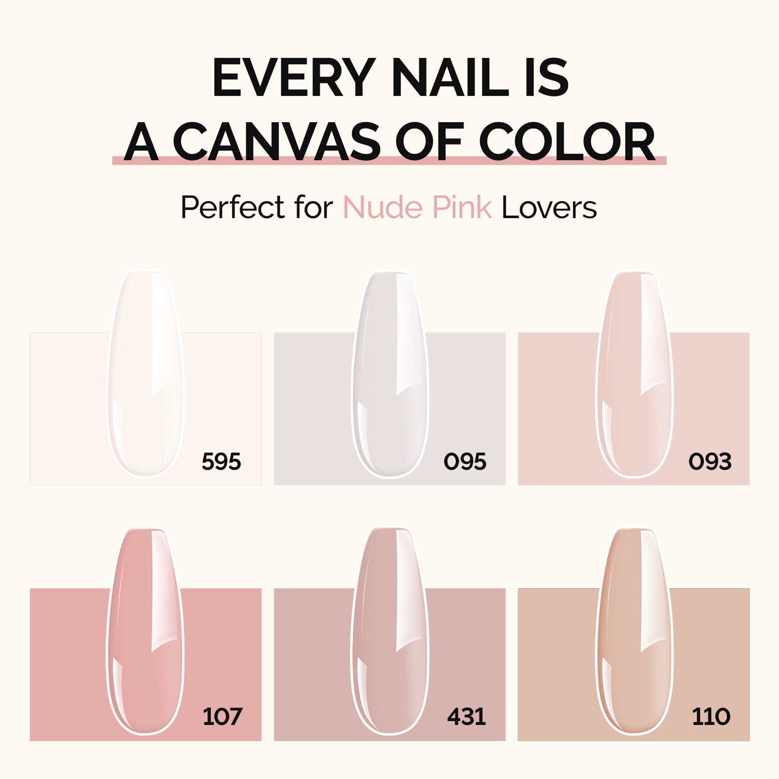 6 Colors TPO-Free Thick Gel Nail Polish Set 15ml - Nude Pink