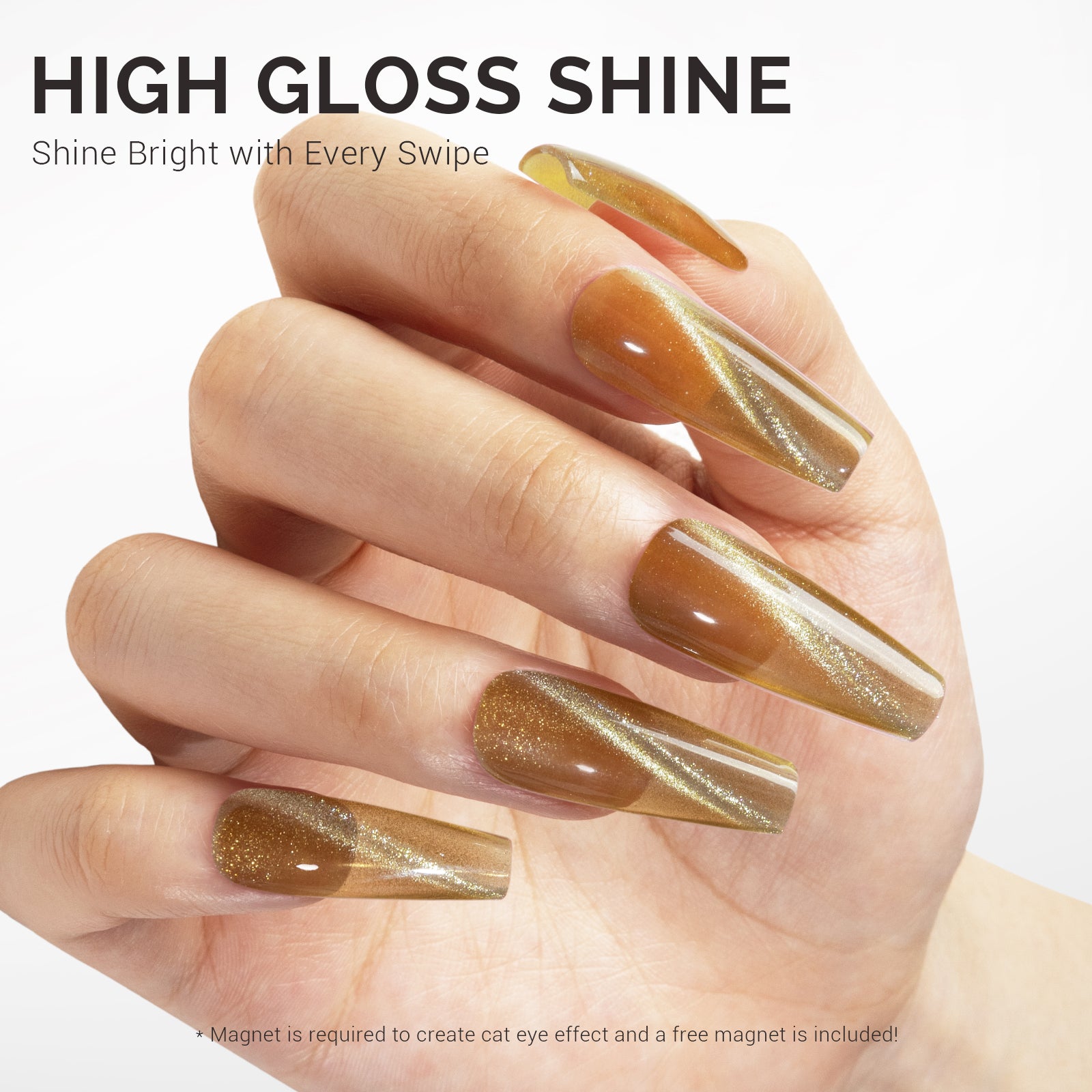 Jeweliver Cat Eye Gel Nail Polish 0.5 fl oz/15ml - Rutile Golden C09