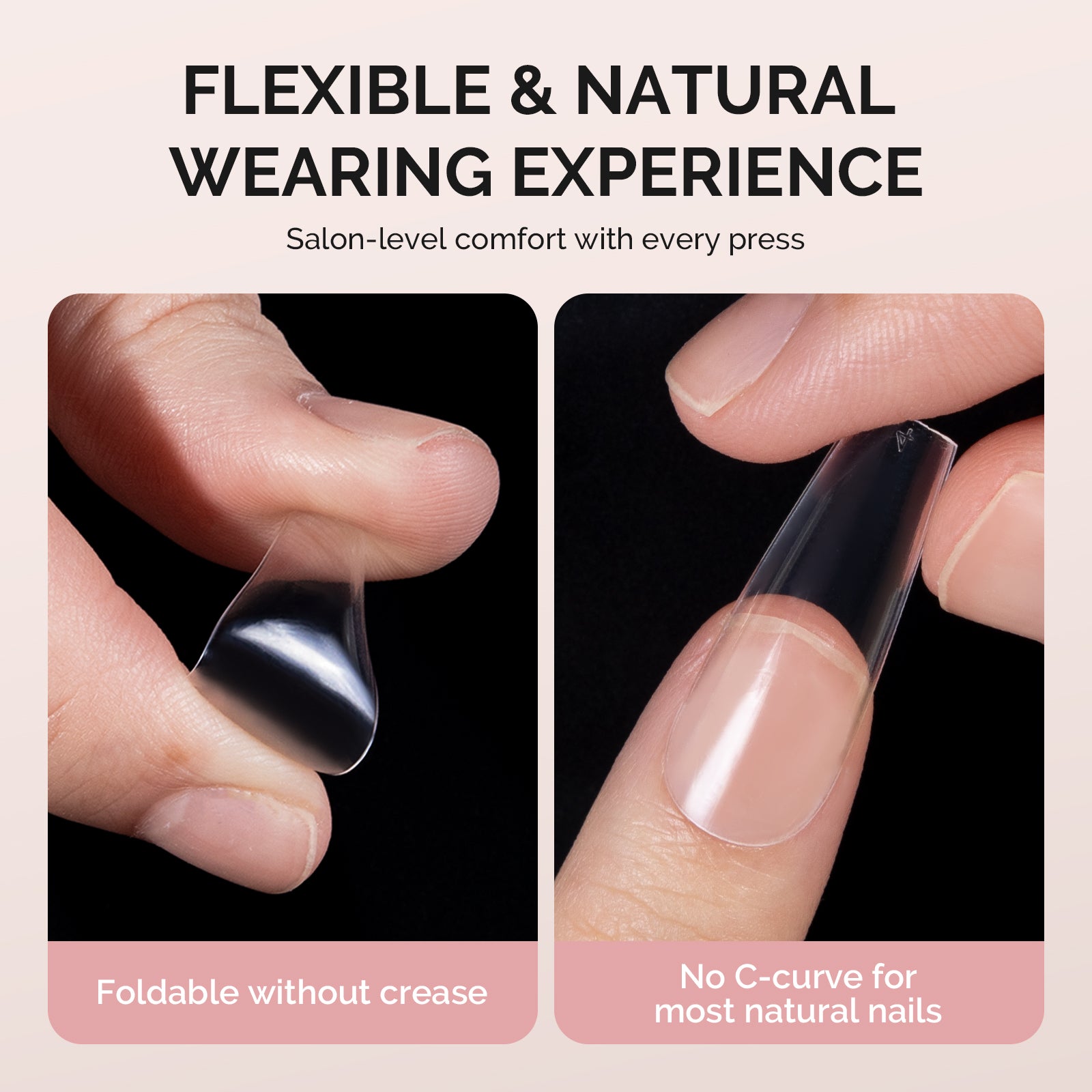 600Pcs Half Matte Clear Acrylic Full Cover Nail Tips