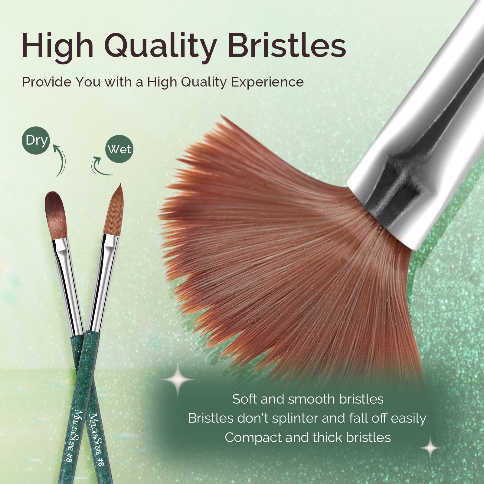 Kolinsky Acrylic Nail Brush - Green #8