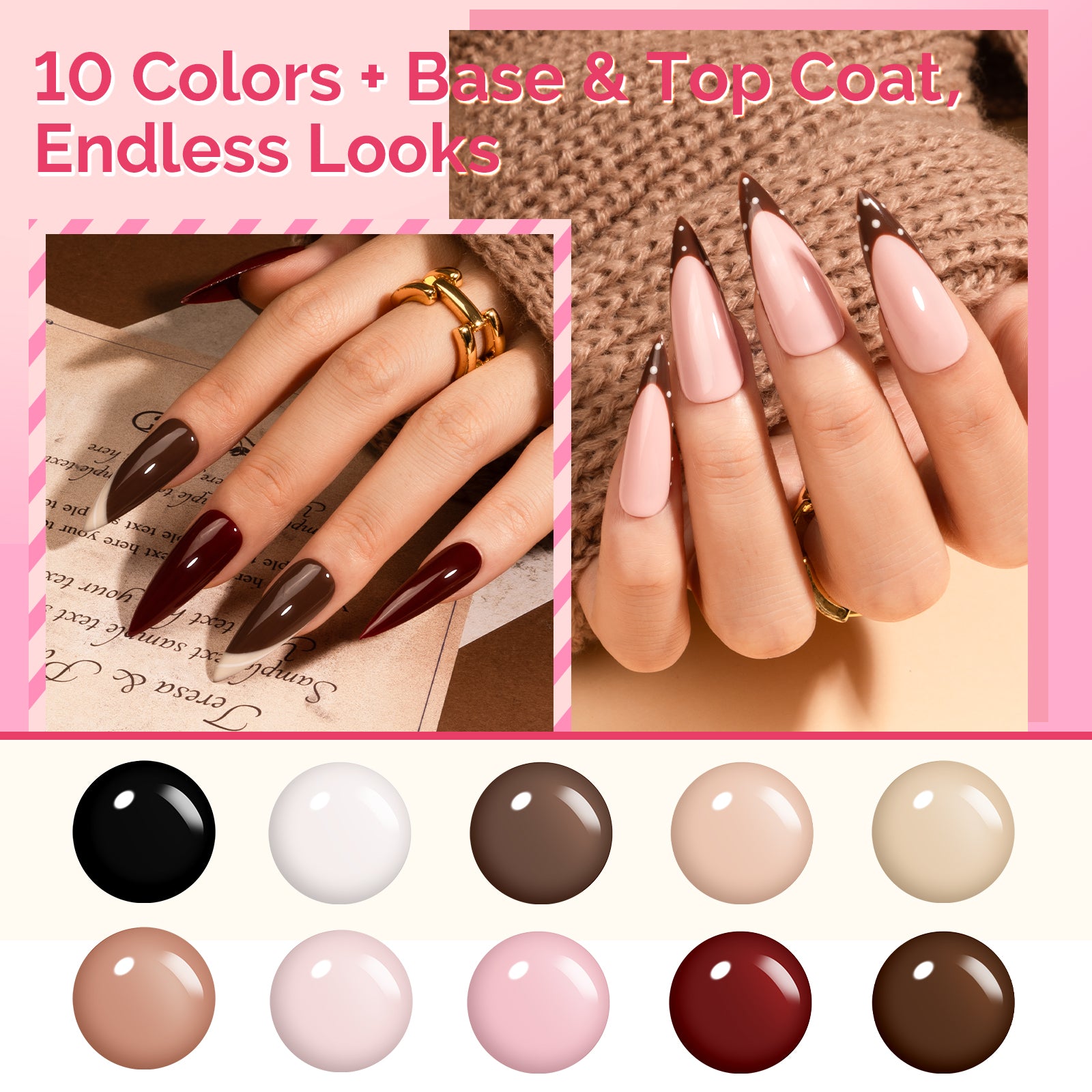 Sweet-Scent Plant-Based HEMA-Free & HPMA-Free & TPO-Free Gel Nail Polish 12Pcs Classic Nude Set