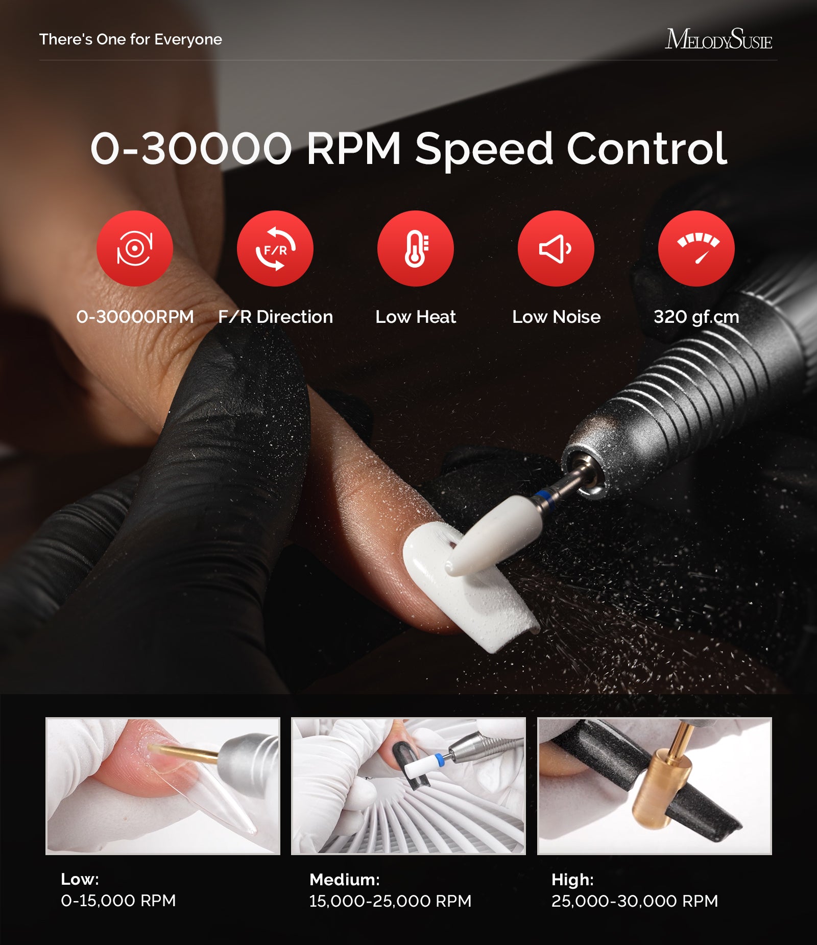 SC320A Desktop Multifunctional Rechargeable Nail Drill 30,000RPM - White