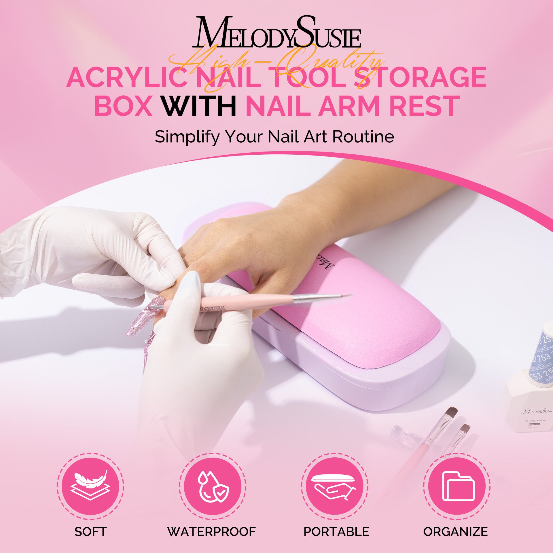 Portable PU Leather Nail Arm Rest