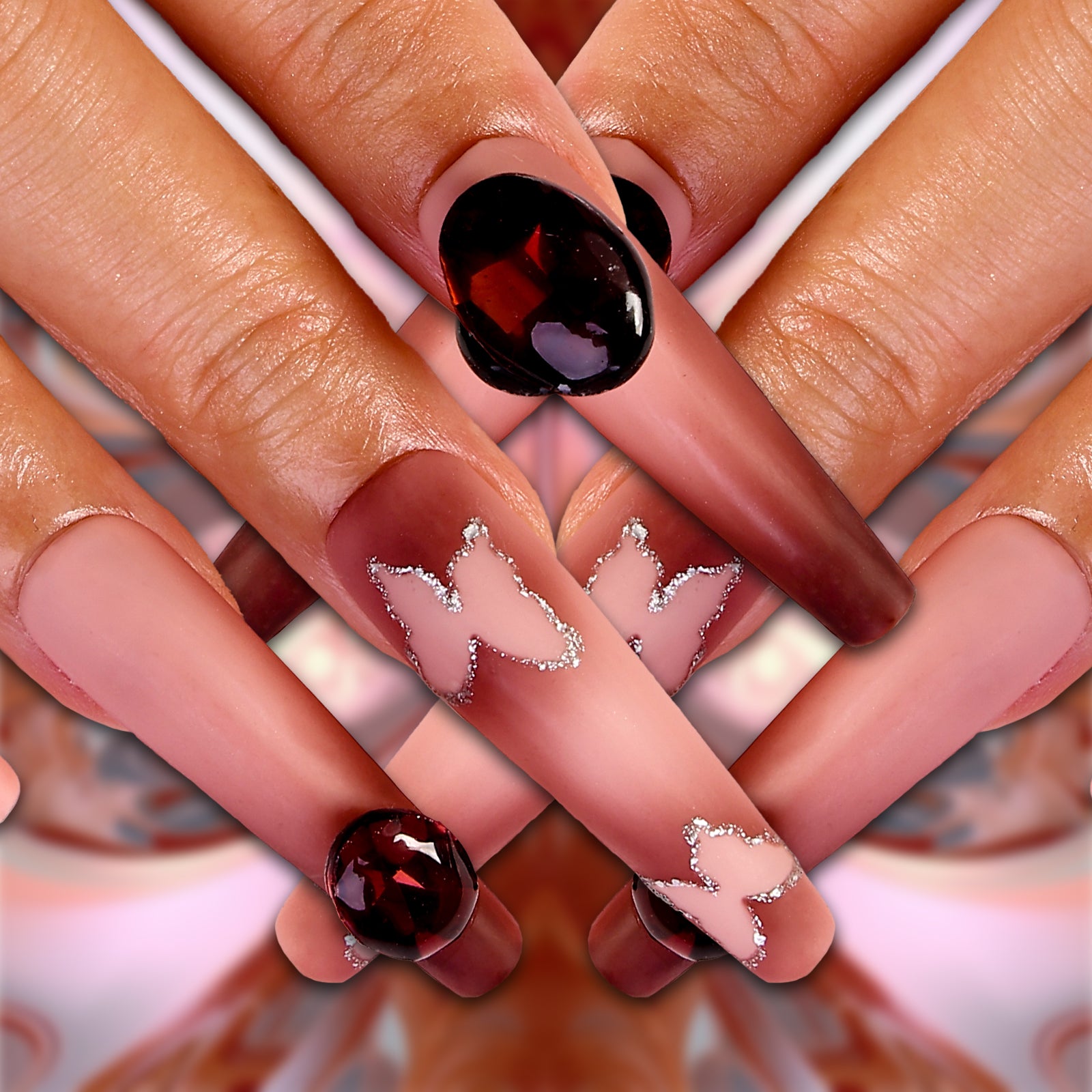 Butterfly Garden Coffin Xtreme Press On Nails | MelodySusie
