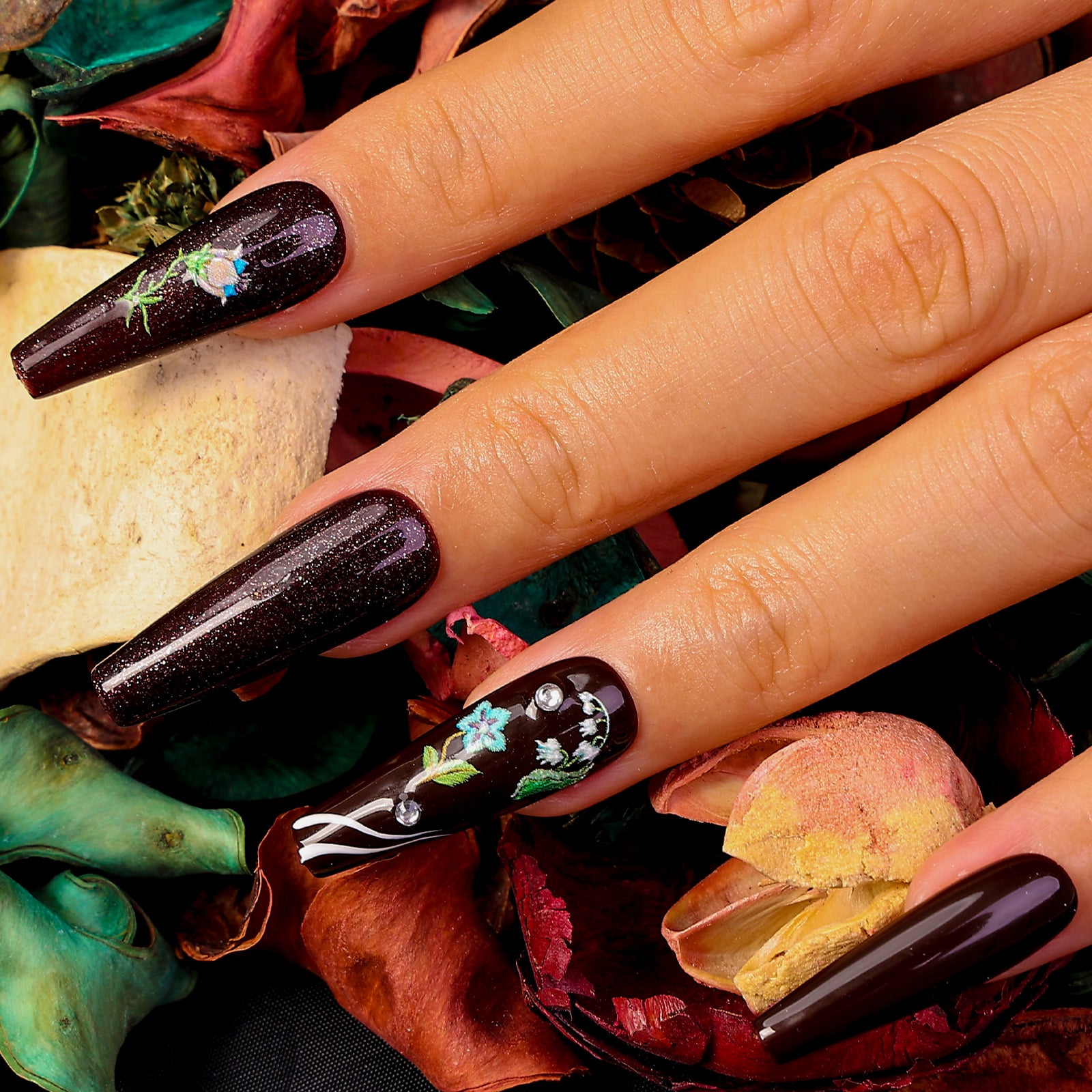 Vintage Rose Coffin Xtreme Press On Nails | MelodySusie