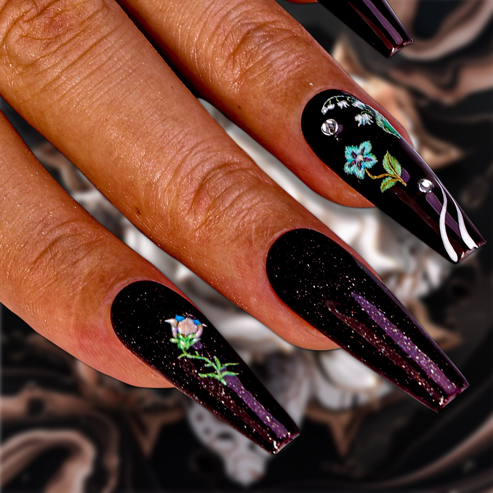 Vintage Rose Coffin Xtreme Press On Nails | MelodySusie