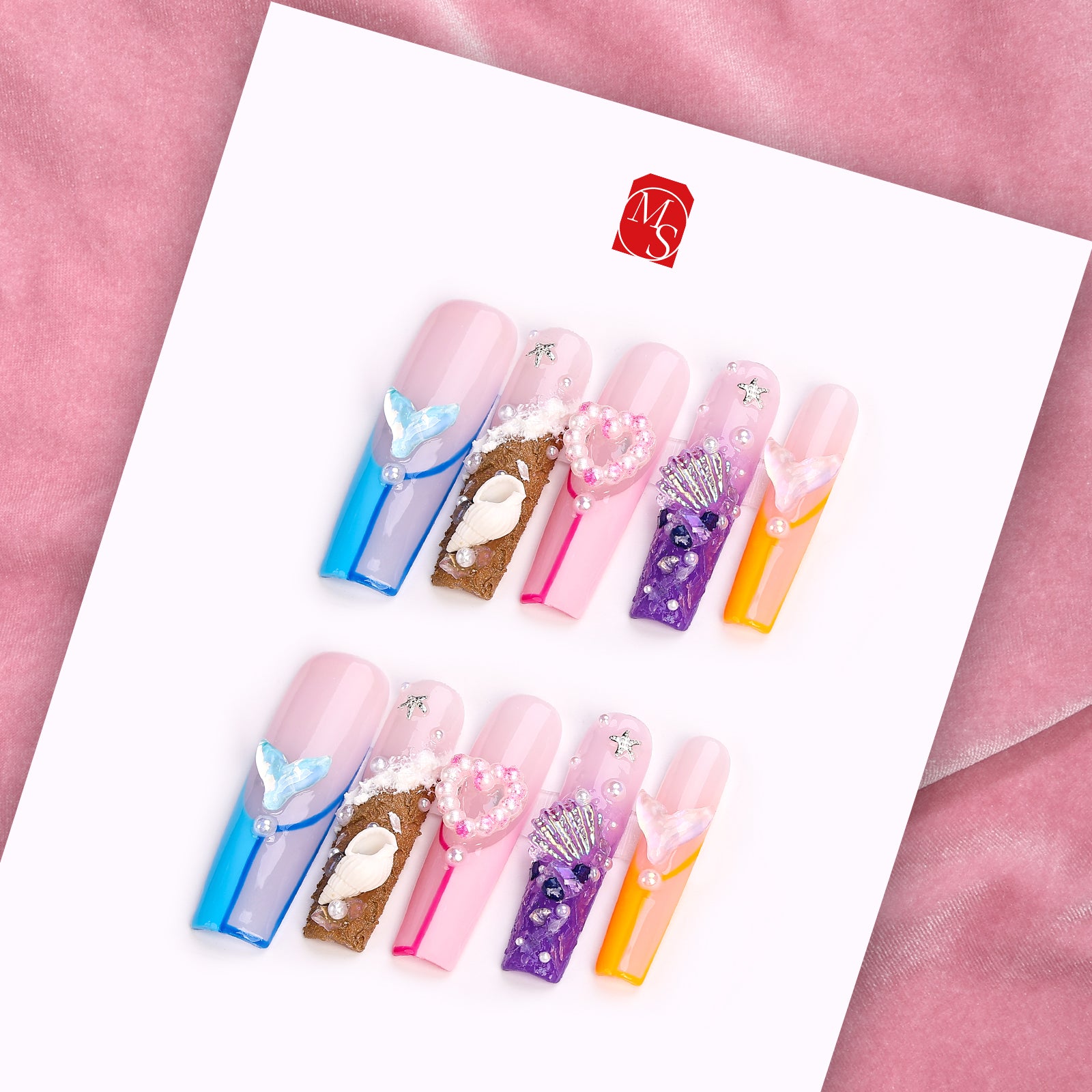 Beachy Keen Square Xtreme Press On Nails
