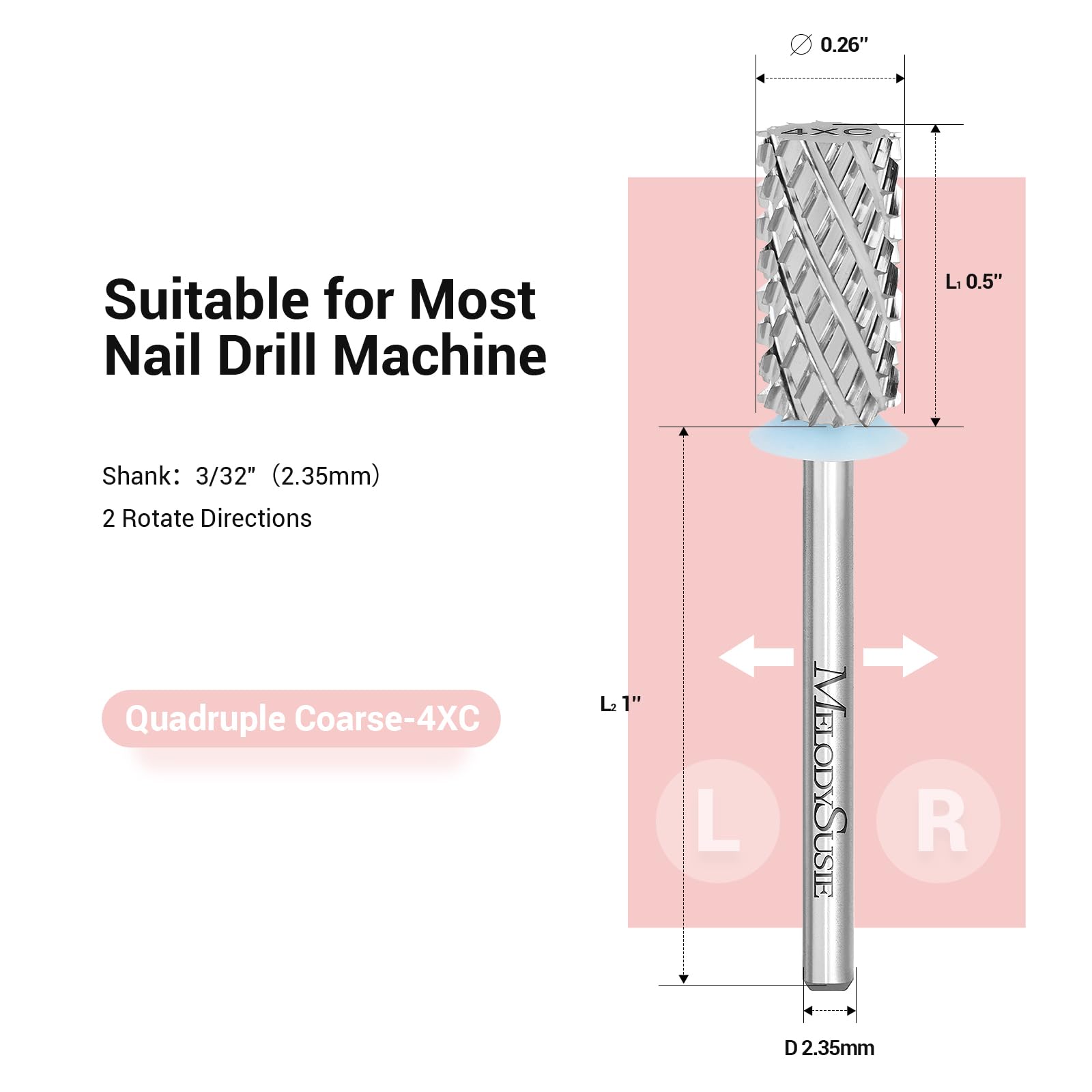Large Barrel Tungsten Carbide Nail Drill Bit