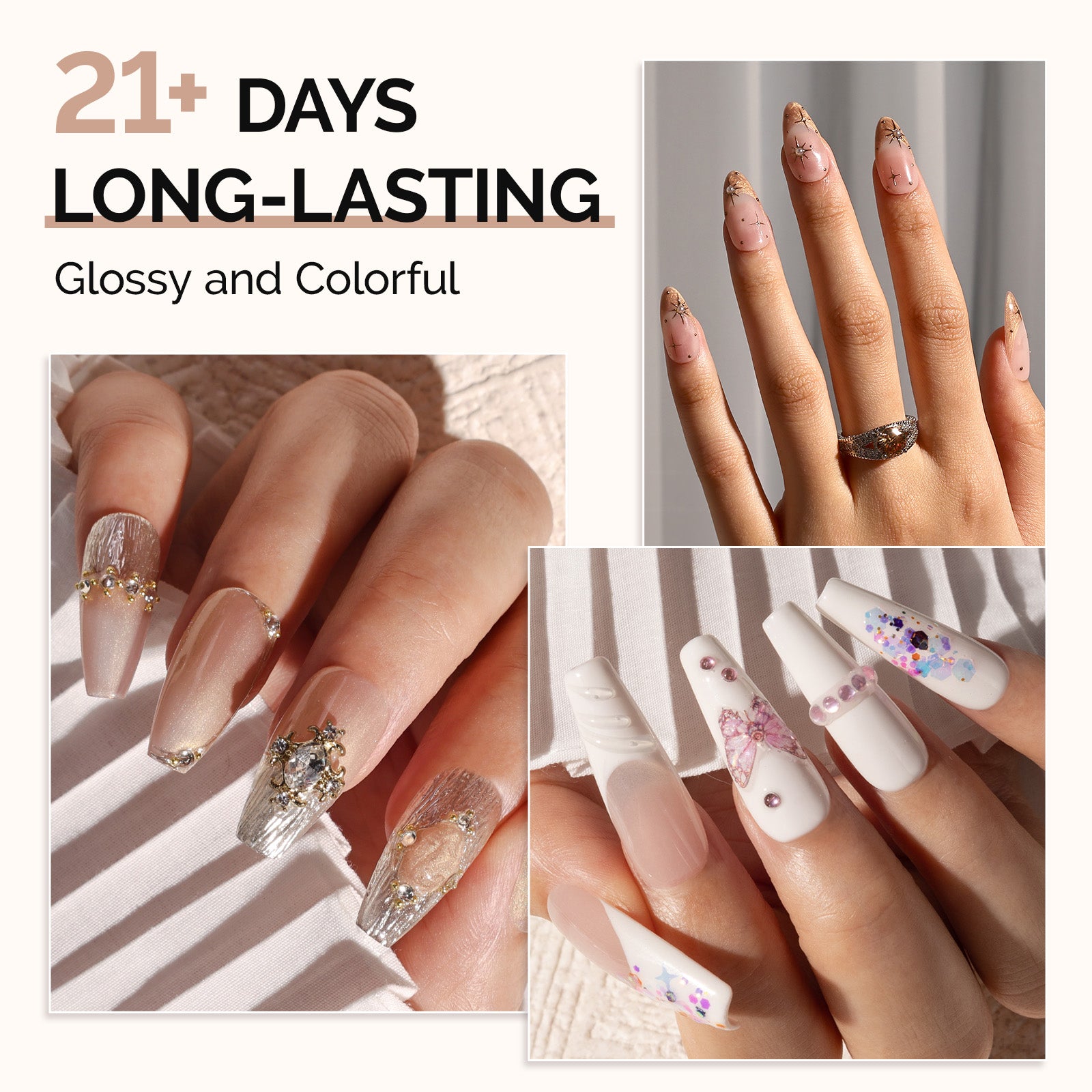 6 Colors TPO-Free Thick Gel Nail Polish Set 15ml - Brown