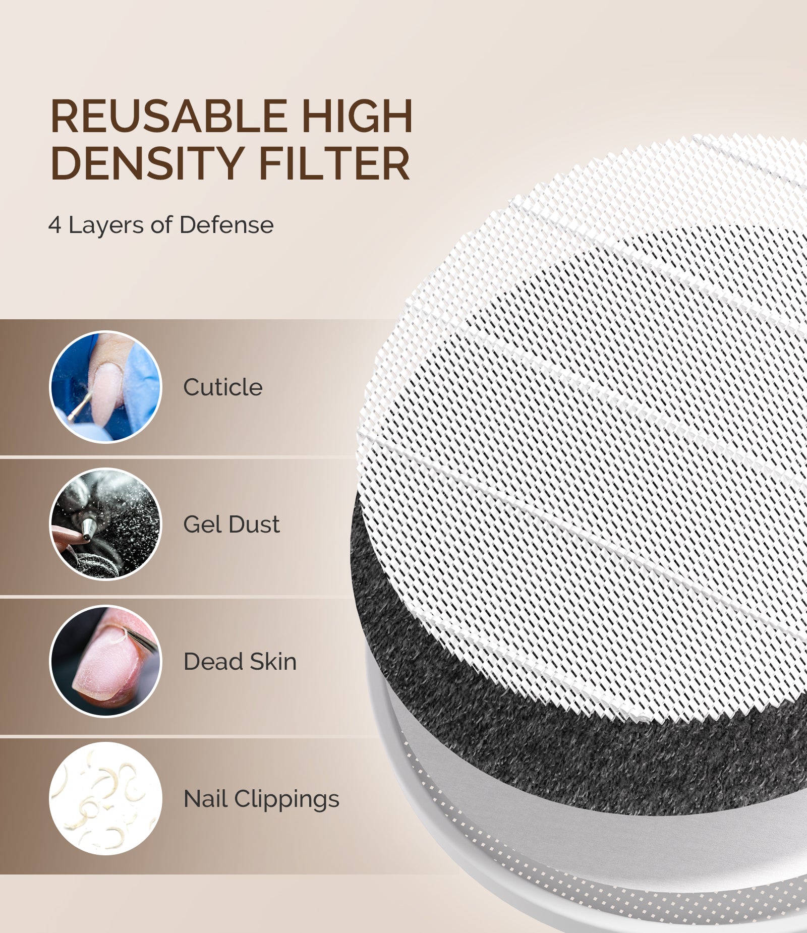 HPro Nail Dust Collector - Pink