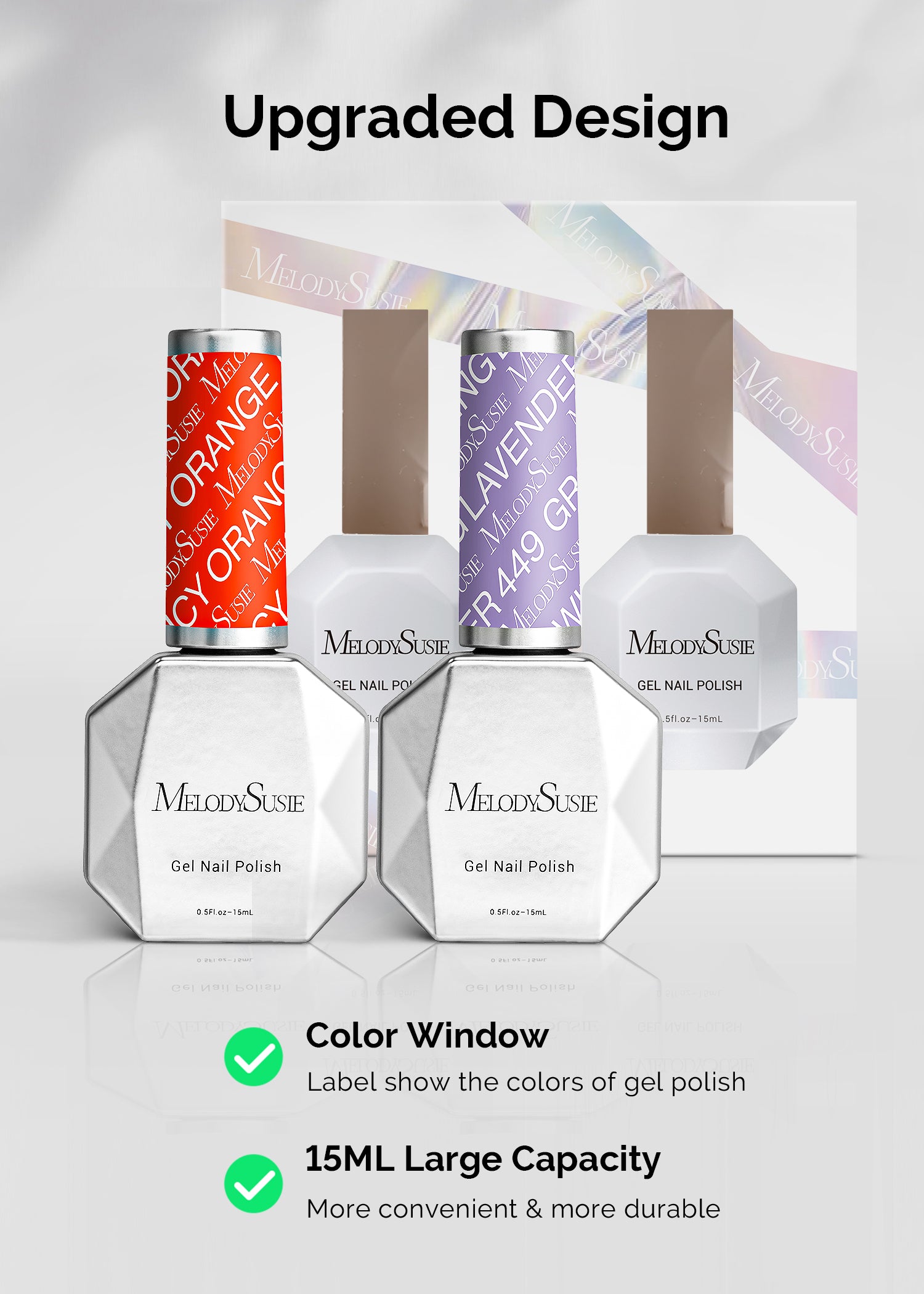 Gel Nail Polish Purple and Orange 2 Pack 15ml