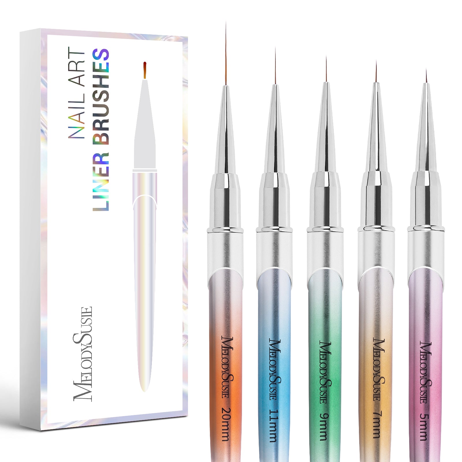 Nail Art Liner Brushes UV Gel Painting Acrylic Nail Design Nylon Brush Pen Set
