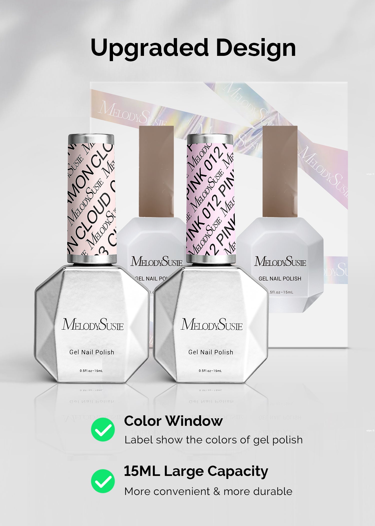 2 Pack 15ml TPO-Free Thick Gel Nail Polish (093 Cinnamon Cloud and 012 Pretty Pink)