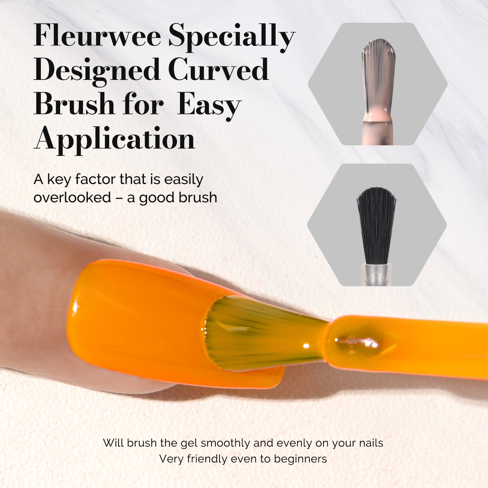 Fleurwee HEMA-Free & HPMA-Free & TPO-Free Gel Nail Polish Plant-based 0.5 fl oz/15ml - P36 Orange Juice