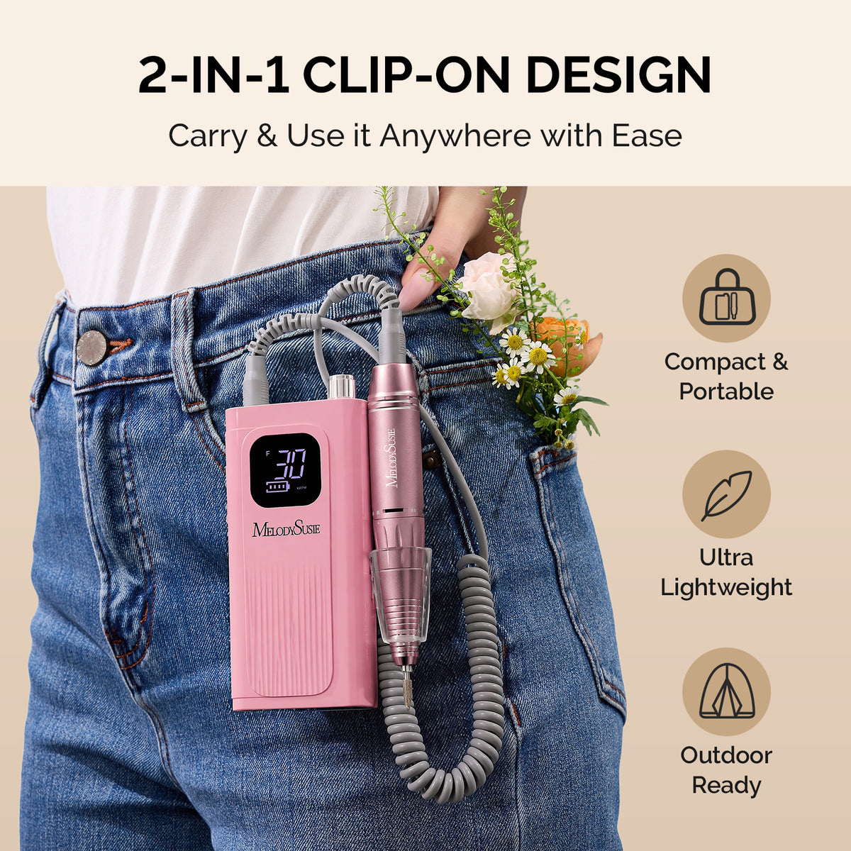 MelodySusie SC300E Nail Drill & P-PLUS30G Nail Lamp Gift Box