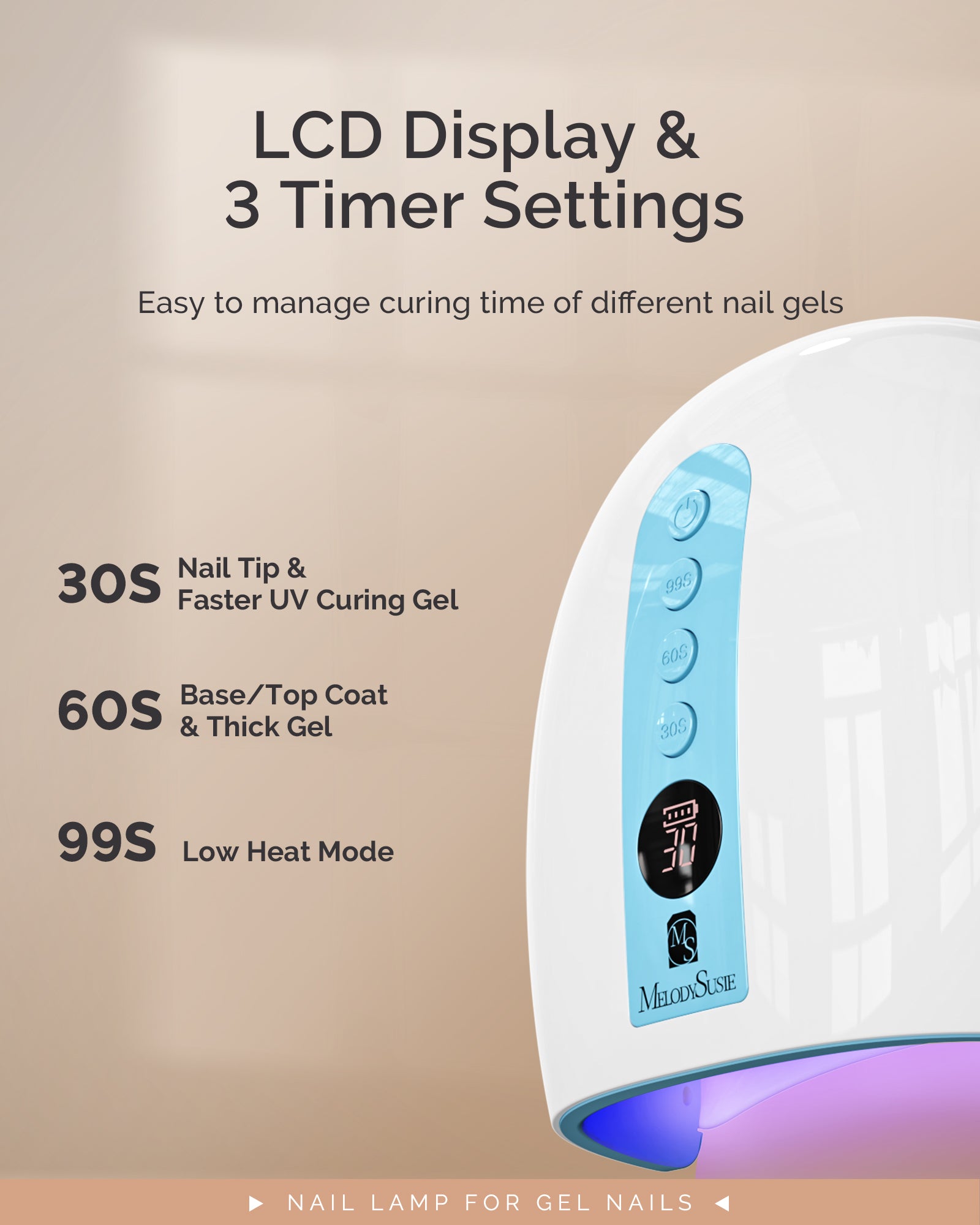 P-PLUS30G Rechargeable Cordless UV/LED Nail Lamp - Blue