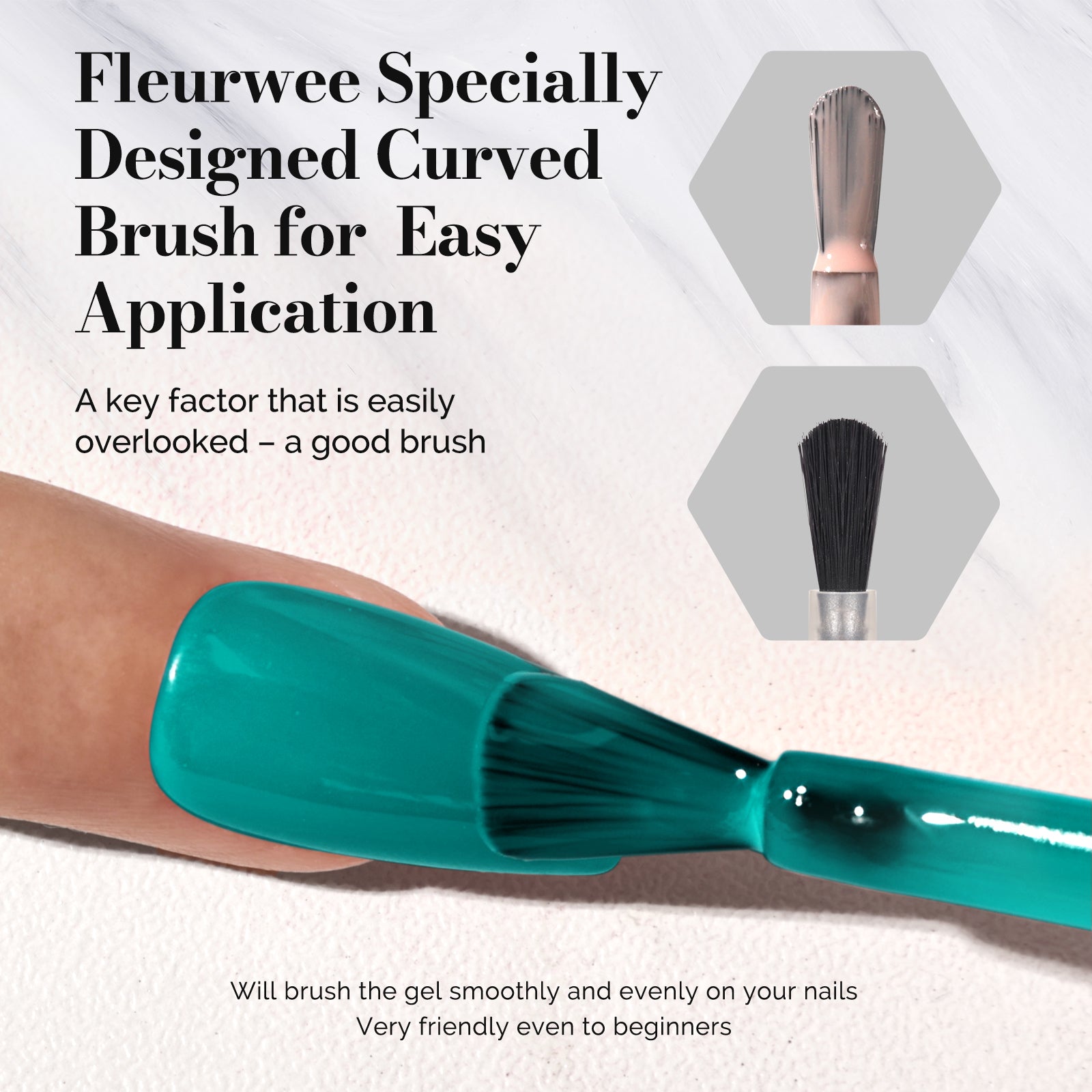 Fleurwee HEMA-Free & HPMA-Free & TPO-Free Gel Nail Polish Plant-based 0.5 fl oz/15ml - P41 Jade-Green Agave