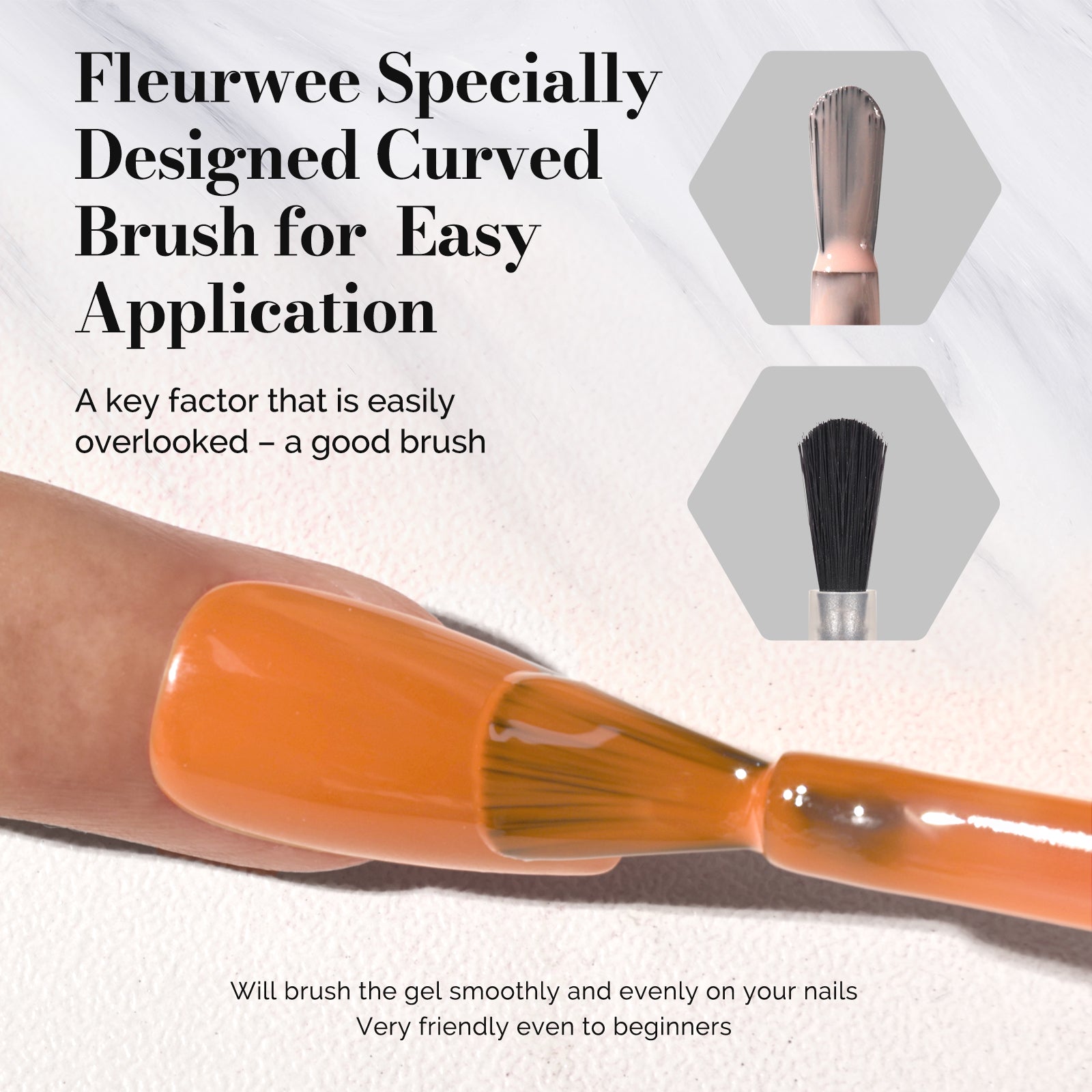 Fleurwee HEMA-Free & HPMA-Free & TPO-Free Gel Nail Polish Plant-based 0.5 fl oz/15ml - P51 Cider Rusty-Orange
