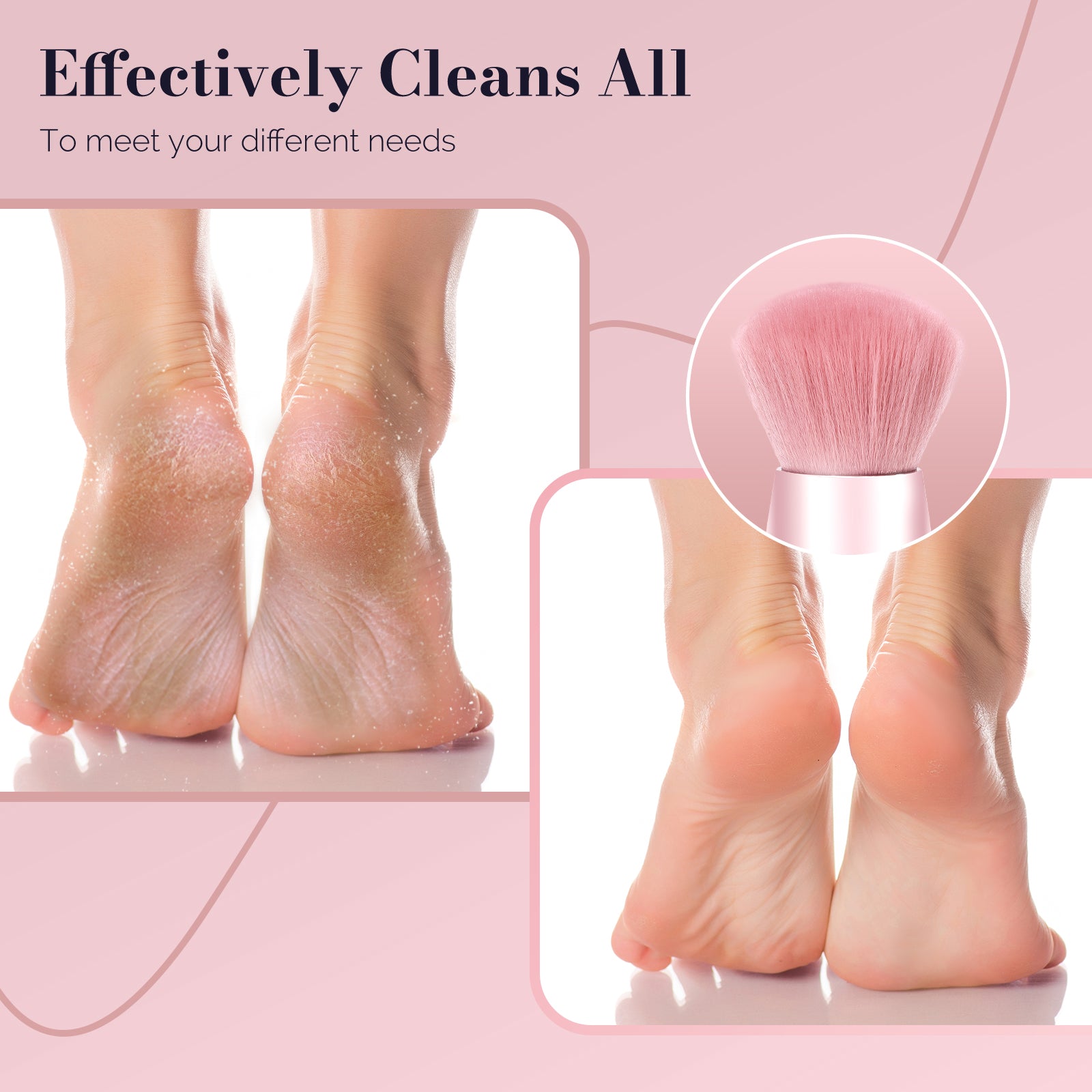 Pink Nail Art Dust Remover Brush - Small Size