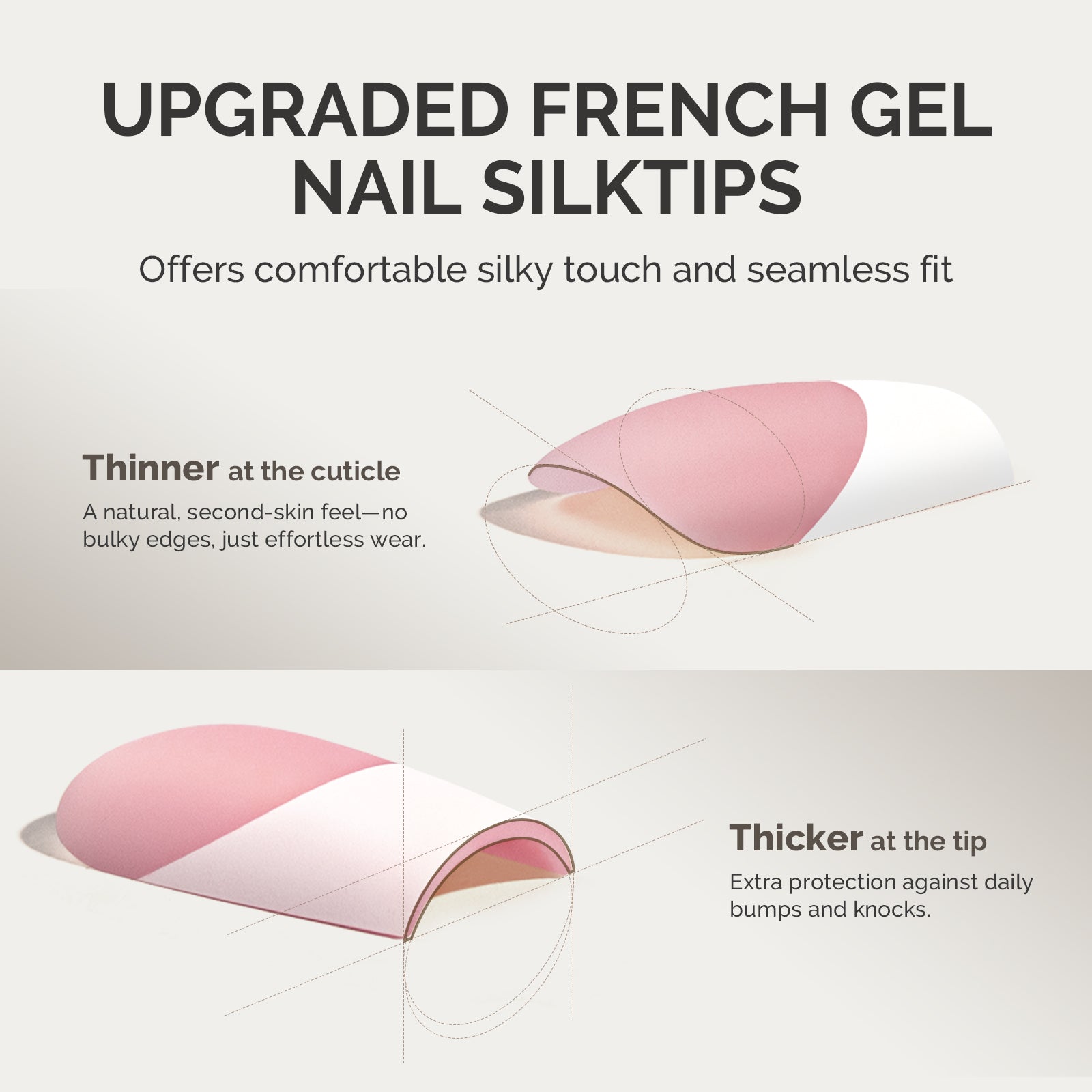 SilkTips 4 in 1 French Soft Gel Nail Tips - 150Pcs (US ONLY)