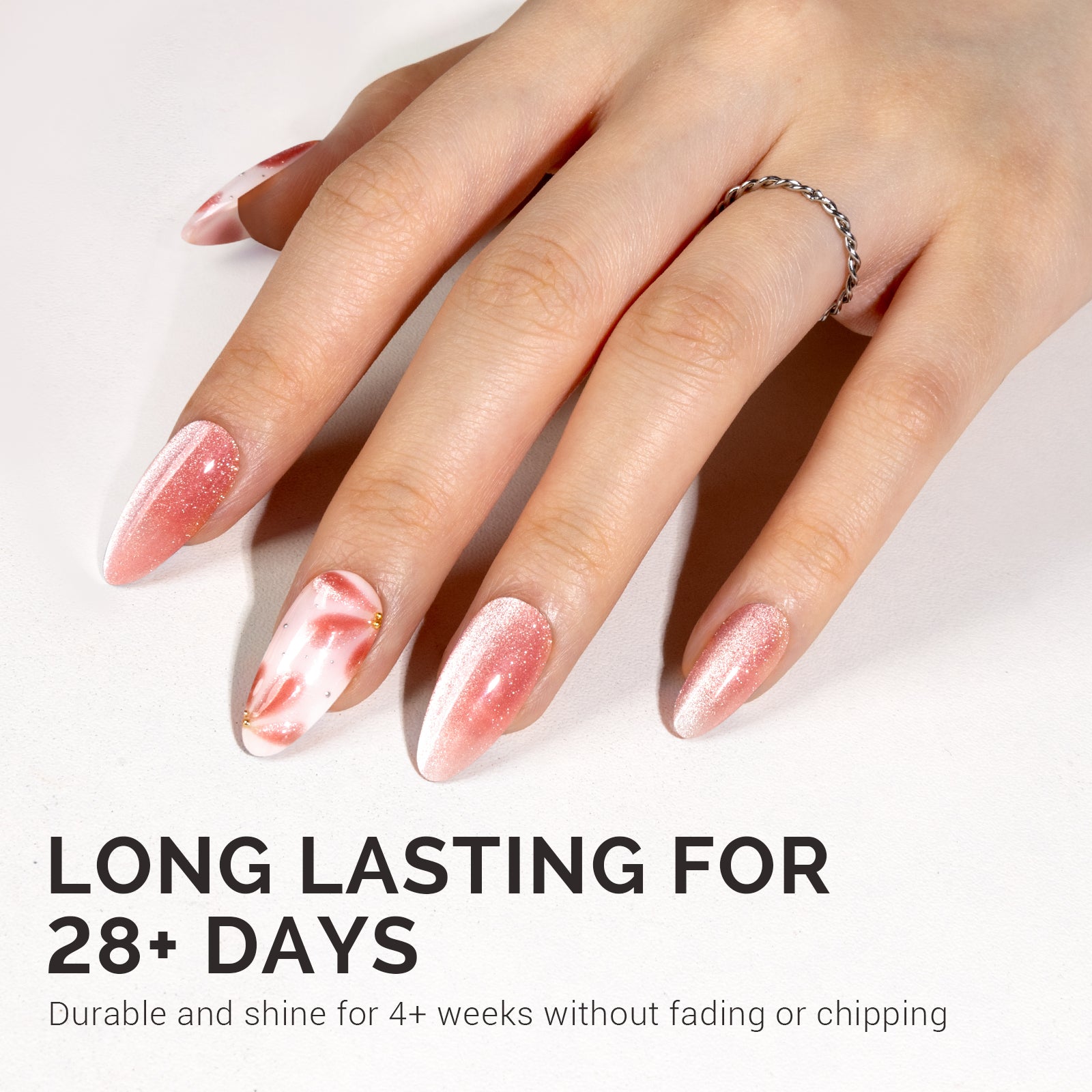 Jeweliver Cat Eye Gel Nail Polish 0.5 fl oz/15ml - Coral Pink C45