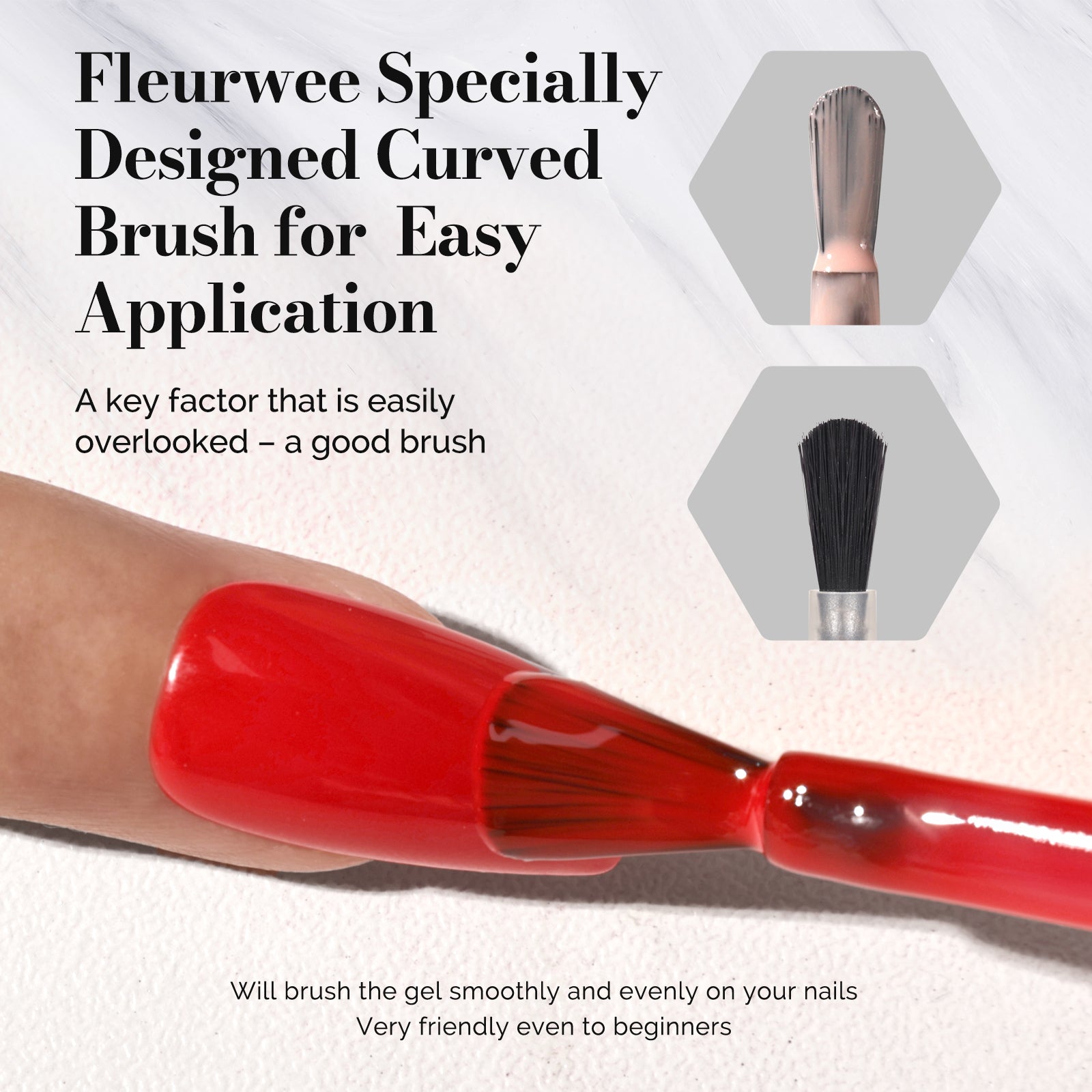 Fleurwee HEMA-Free & HPMA-Free & TPO-Free Gel Nail Polish Plant-based 0.5 fl oz/15ml - P39 Geranium Red