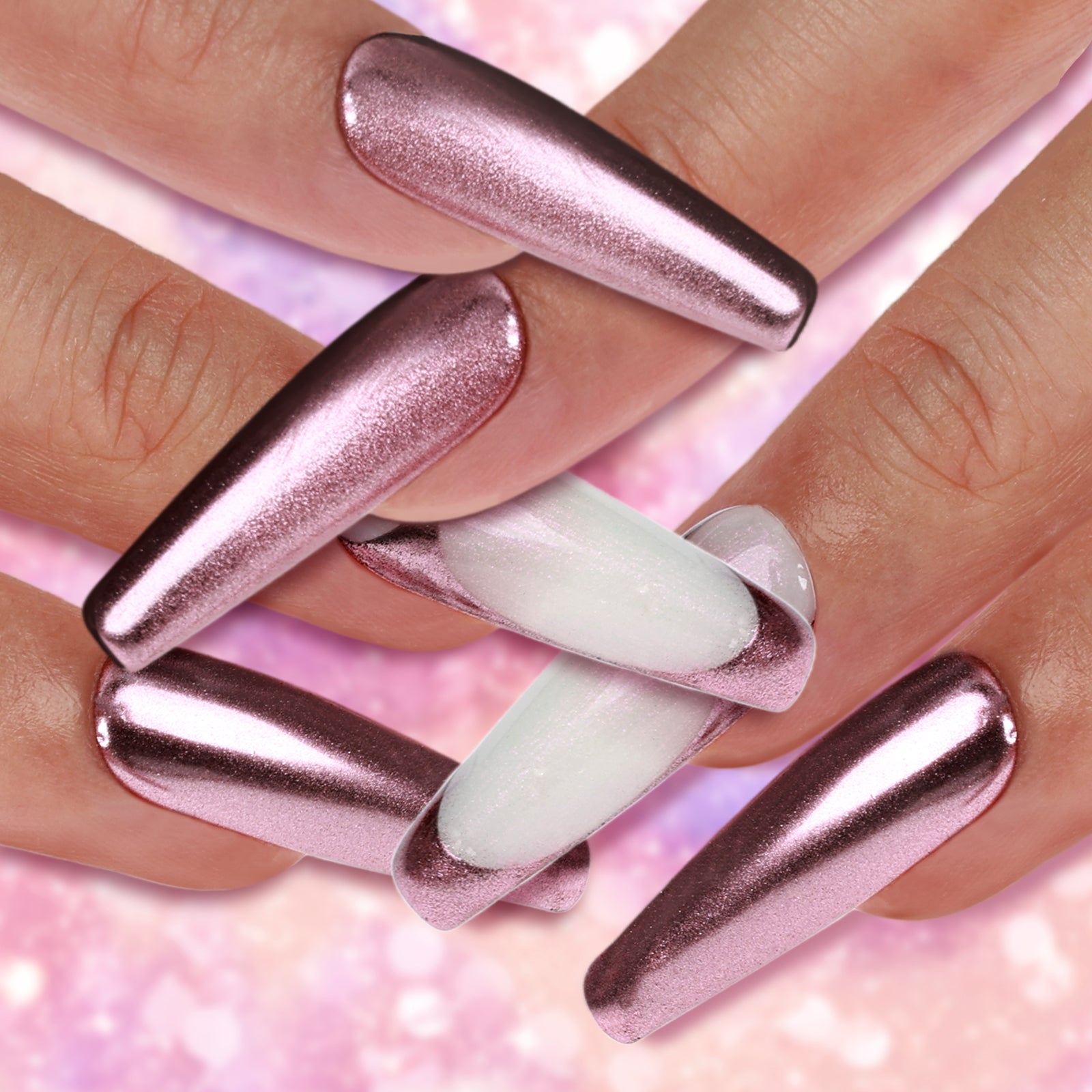 Rose Gold Coffin Medium Press On Nails| MelodySusie