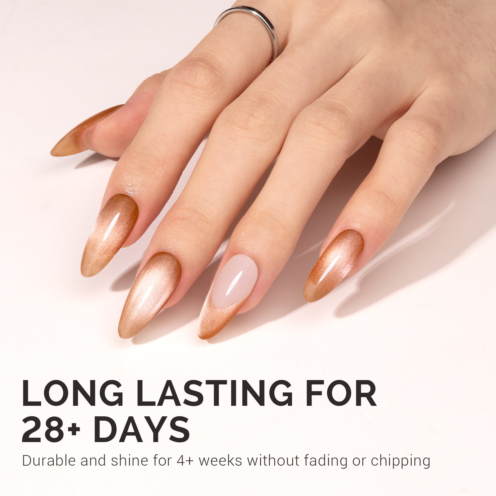 Jeweliver Cat Eye Gel Nail Polish 0.5 fl oz/15ml - Light Gold B5201