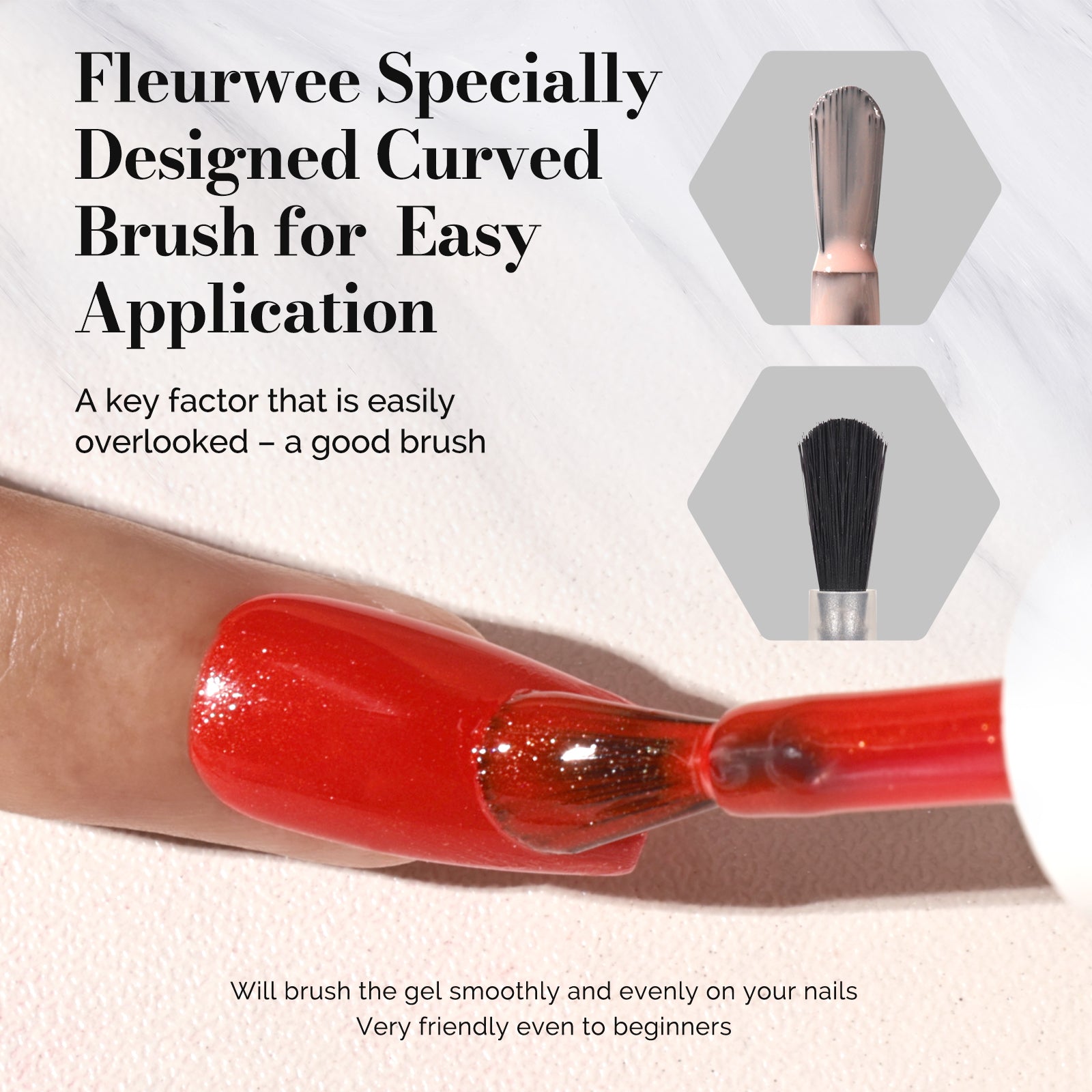 Fleurwee HEMA-Free & HPMA-Free & TPO-Free Gel Nail Polish Plant-based 0.5 fl oz/15ml - P38 Anthurium Red-Glitter