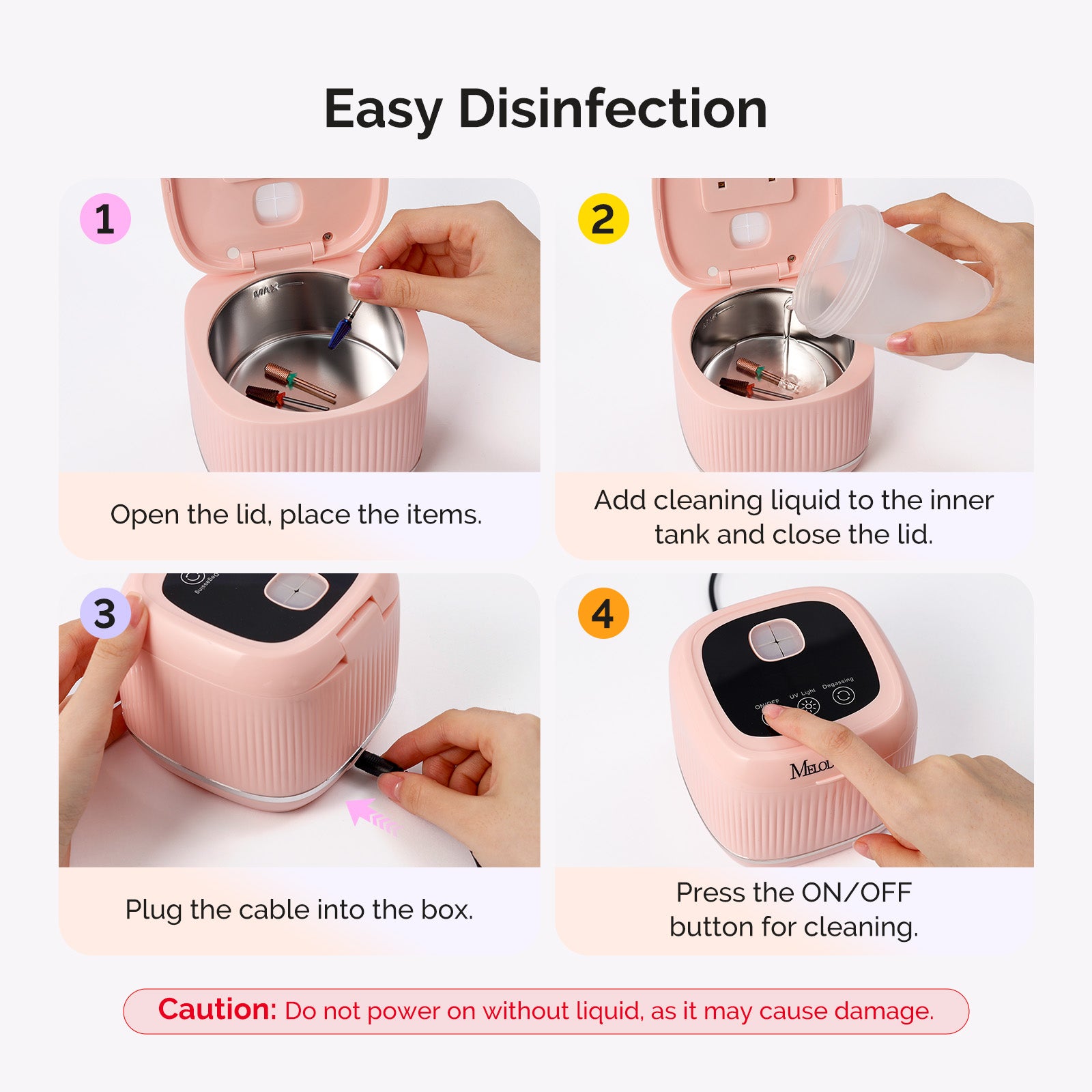 2 in 1 Ultrasonic Cleaner Machine for Manicure