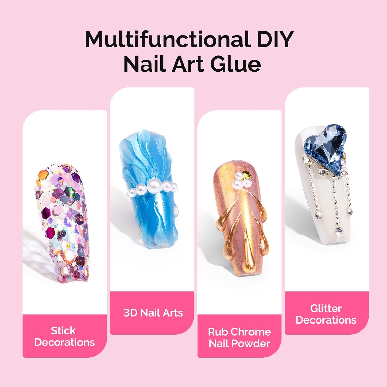 Nail Rhinestone Glue with Brush 8ml*2