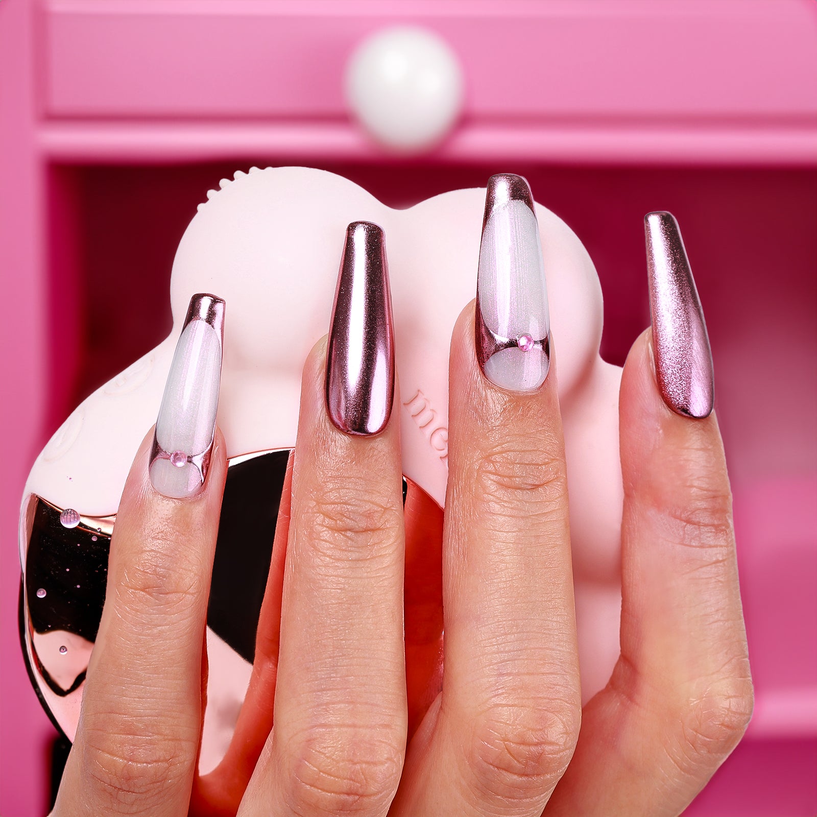 Rose Gold Coffin Medium Press On Nails| MelodySusie