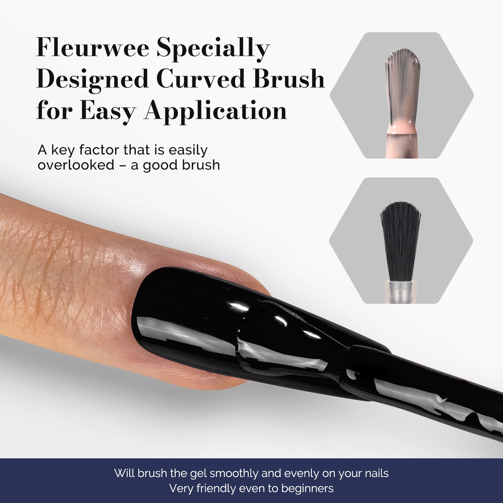 Fleurwee HEMA-Free & HPMA-Free & TPO-Free Gel Polish 2Pcs Black & White - P03+P04